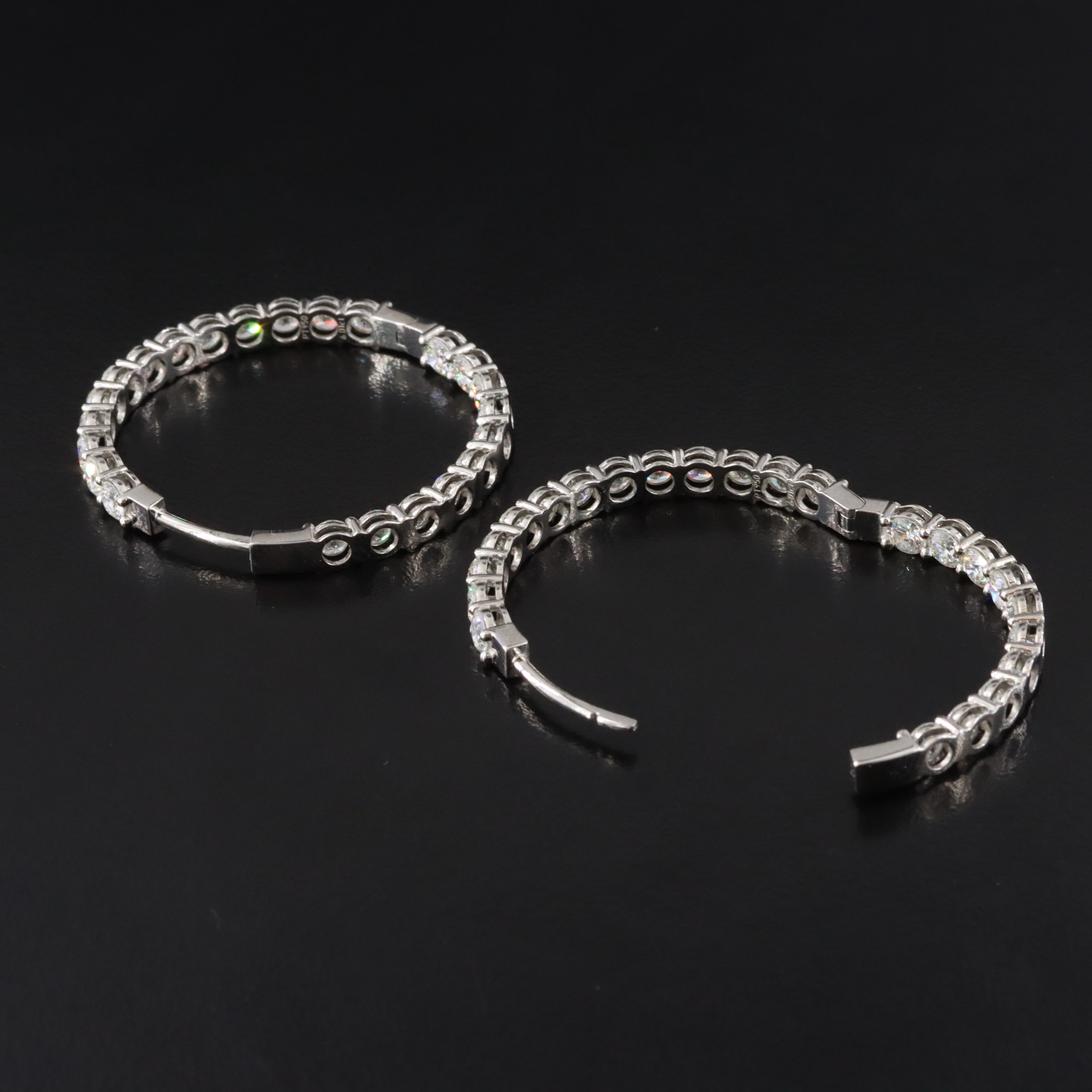 Platinum 6.01 CTW Diamond Inside-Out Hoop Earrings