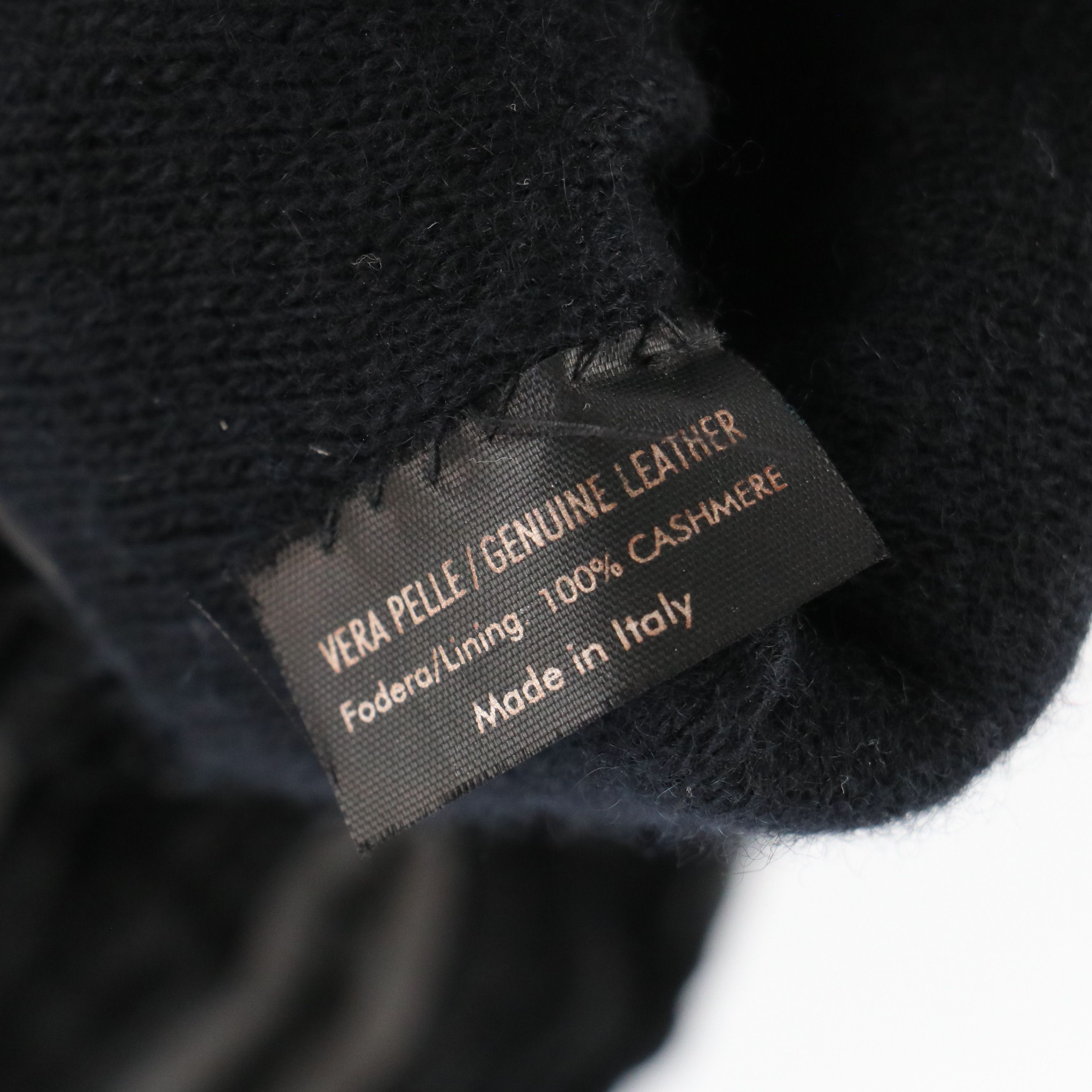 Gianni Versace Cashmere-Lined Leather/Striped Fabric Gloves