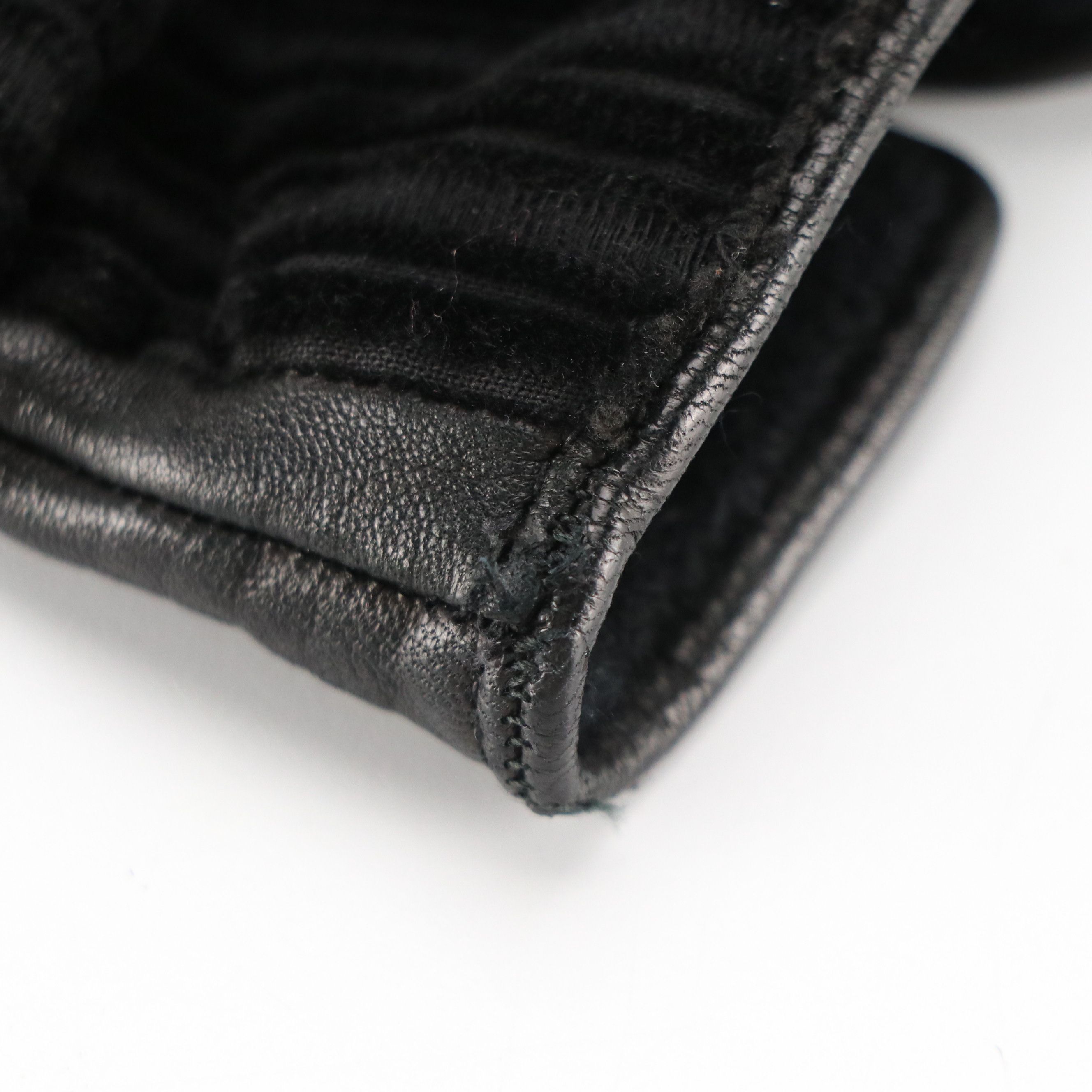 Gianni Versace Cashmere-Lined Leather/Striped Fabric Gloves