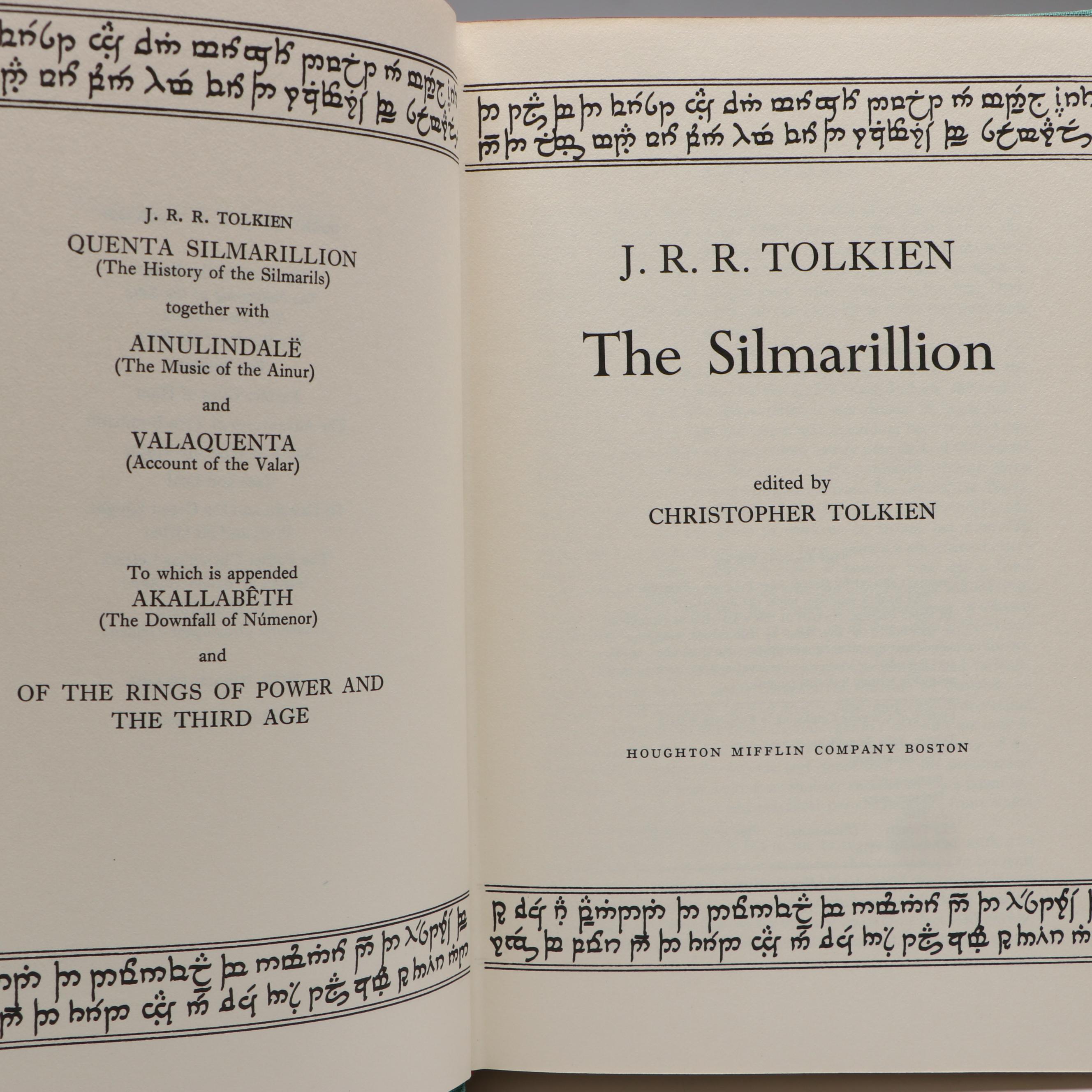 First American Edition "The Silmarillion" by J. R. R. Tolkien with Map, 1977