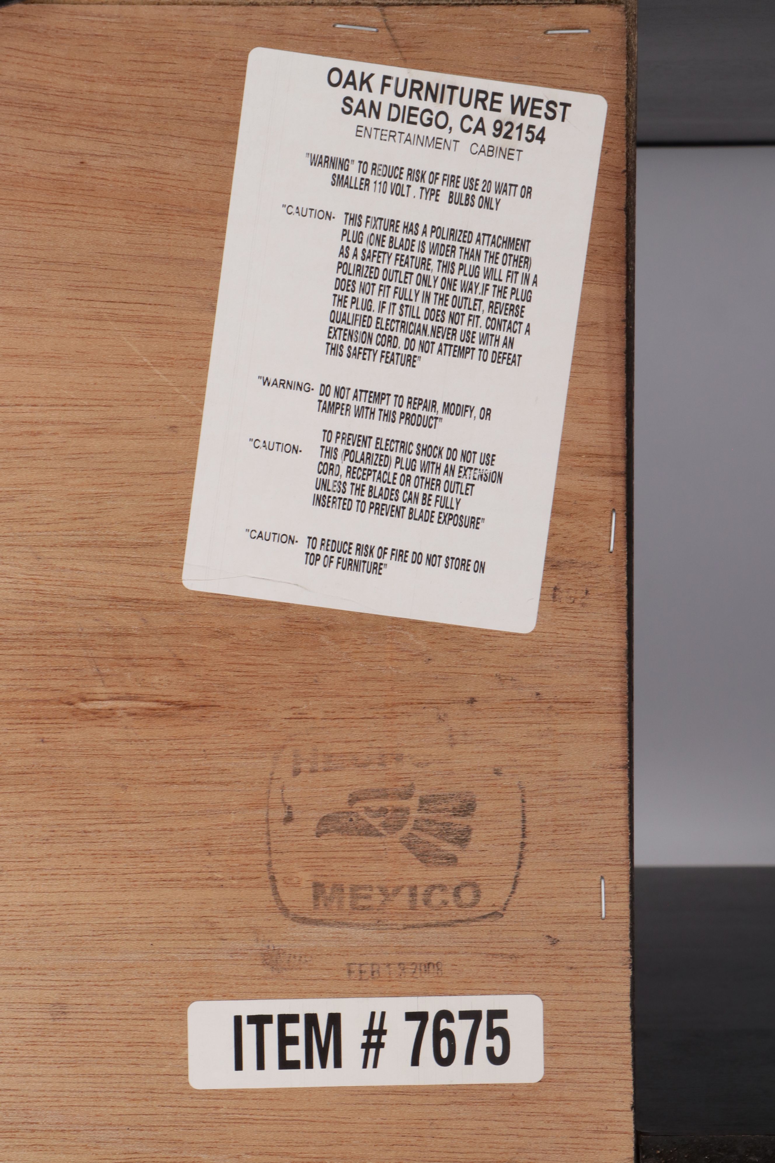 Oak Furniture West Contemporary Entertainment Cabinet