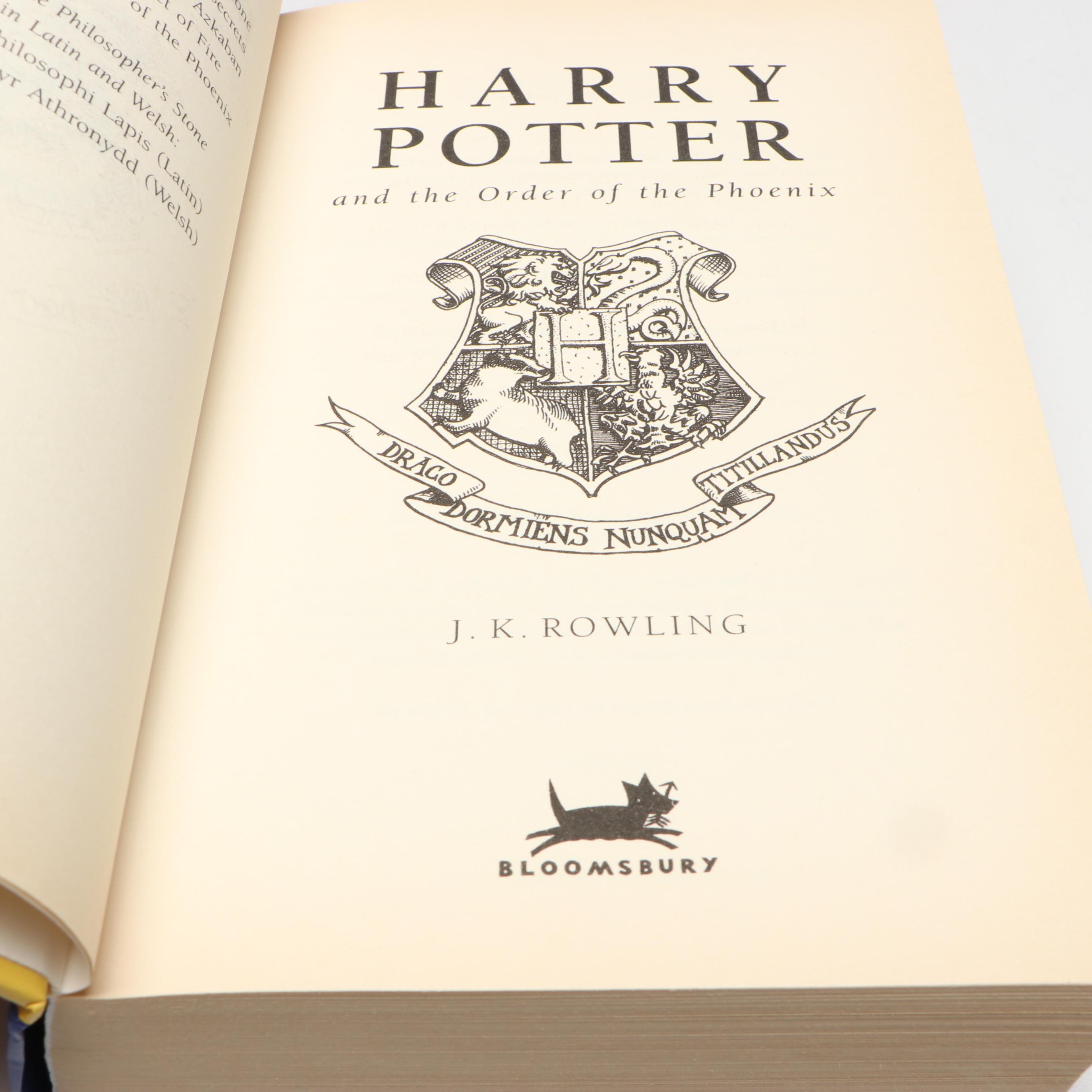 First UK Edition "Harry Potter and the Order of the Phoenix" by J. K. Rowling