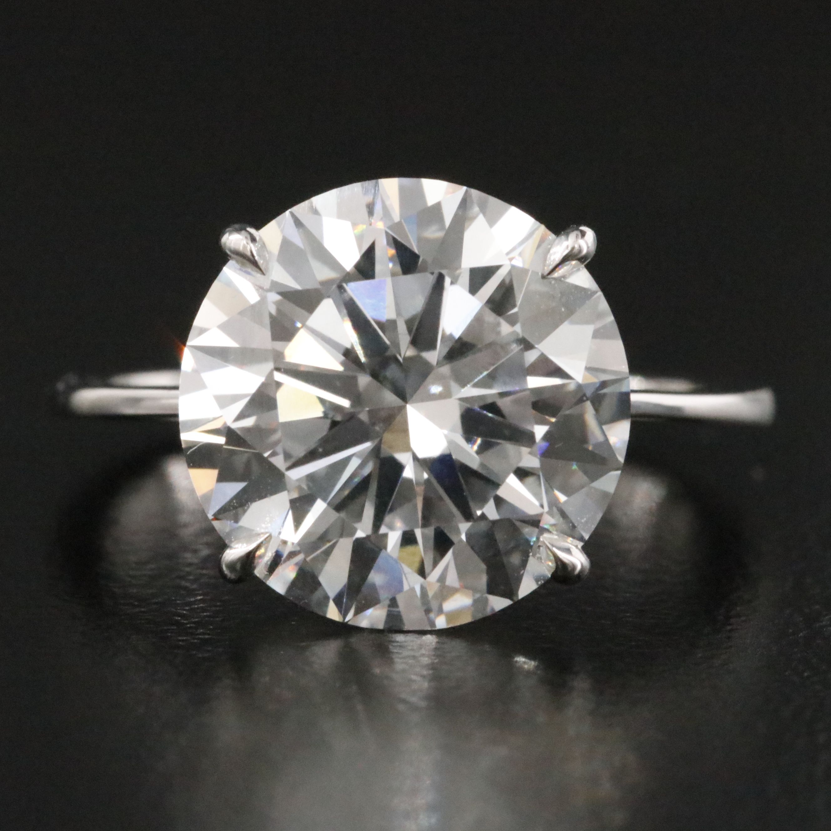 Platinum 5.91 CT Lab Grown Diamond Solitaire Ring with IGI Report