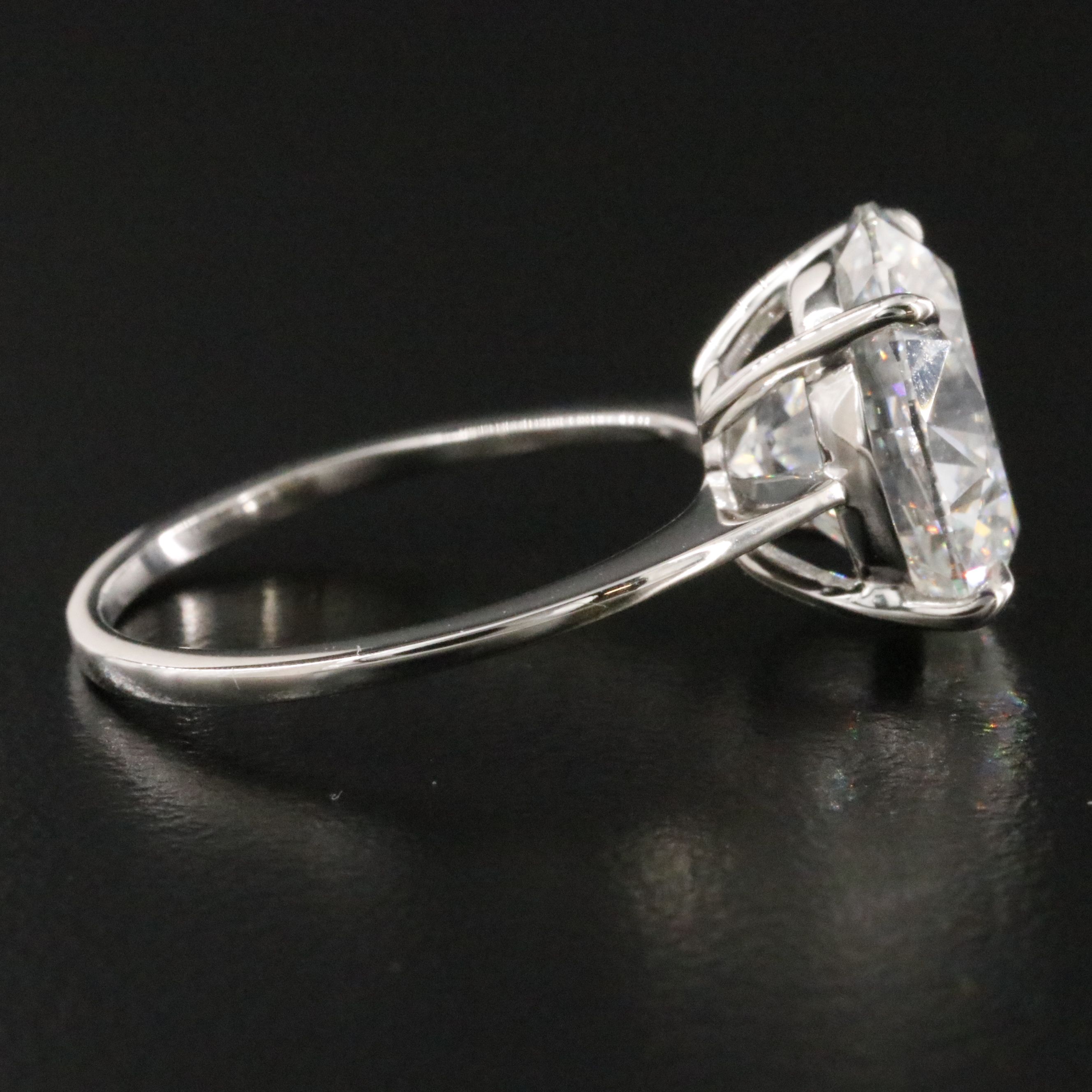 Platinum 5.91 CT Lab Grown Diamond Solitaire Ring with IGI Report