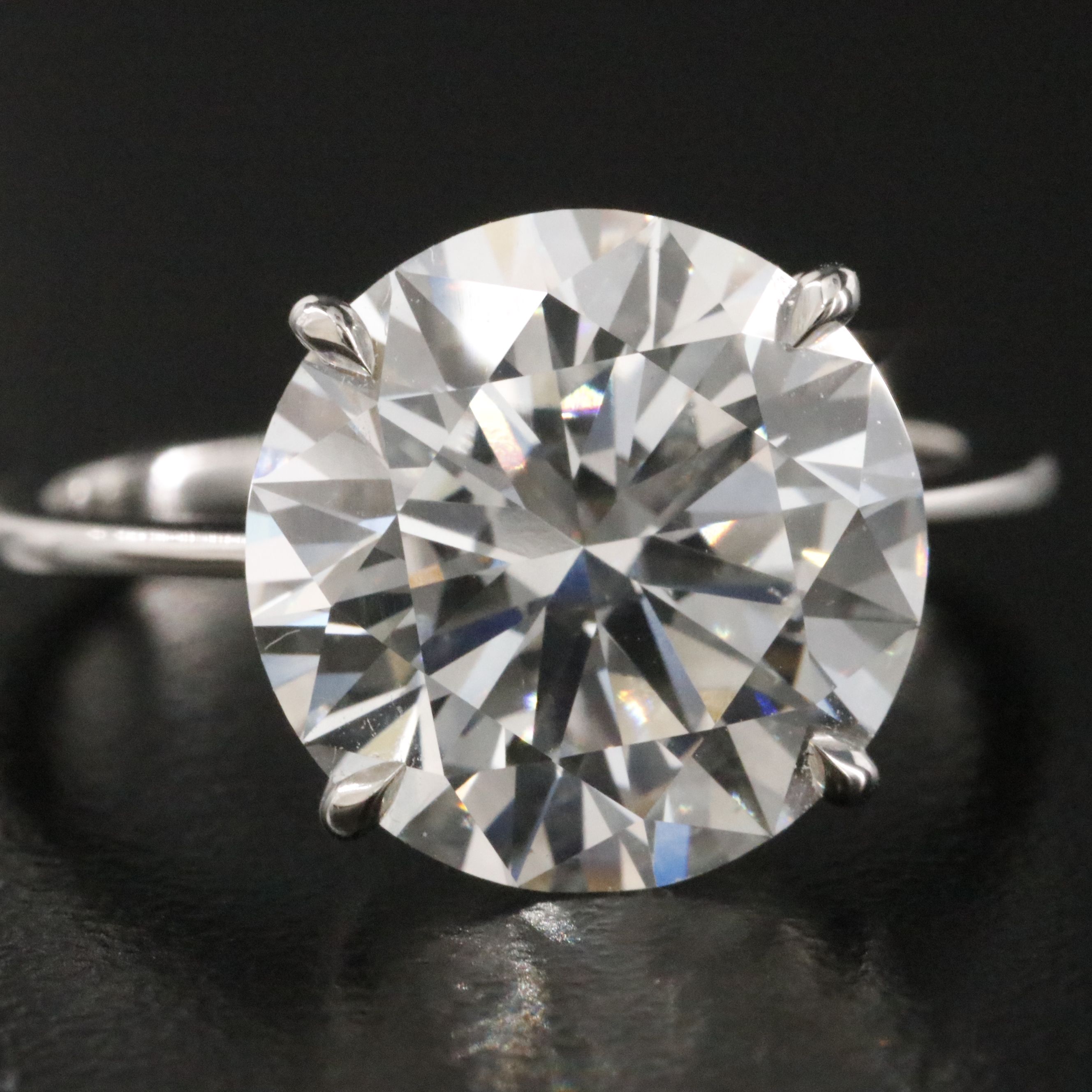 Platinum 5.91 CT Lab Grown Diamond Solitaire Ring with IGI Report