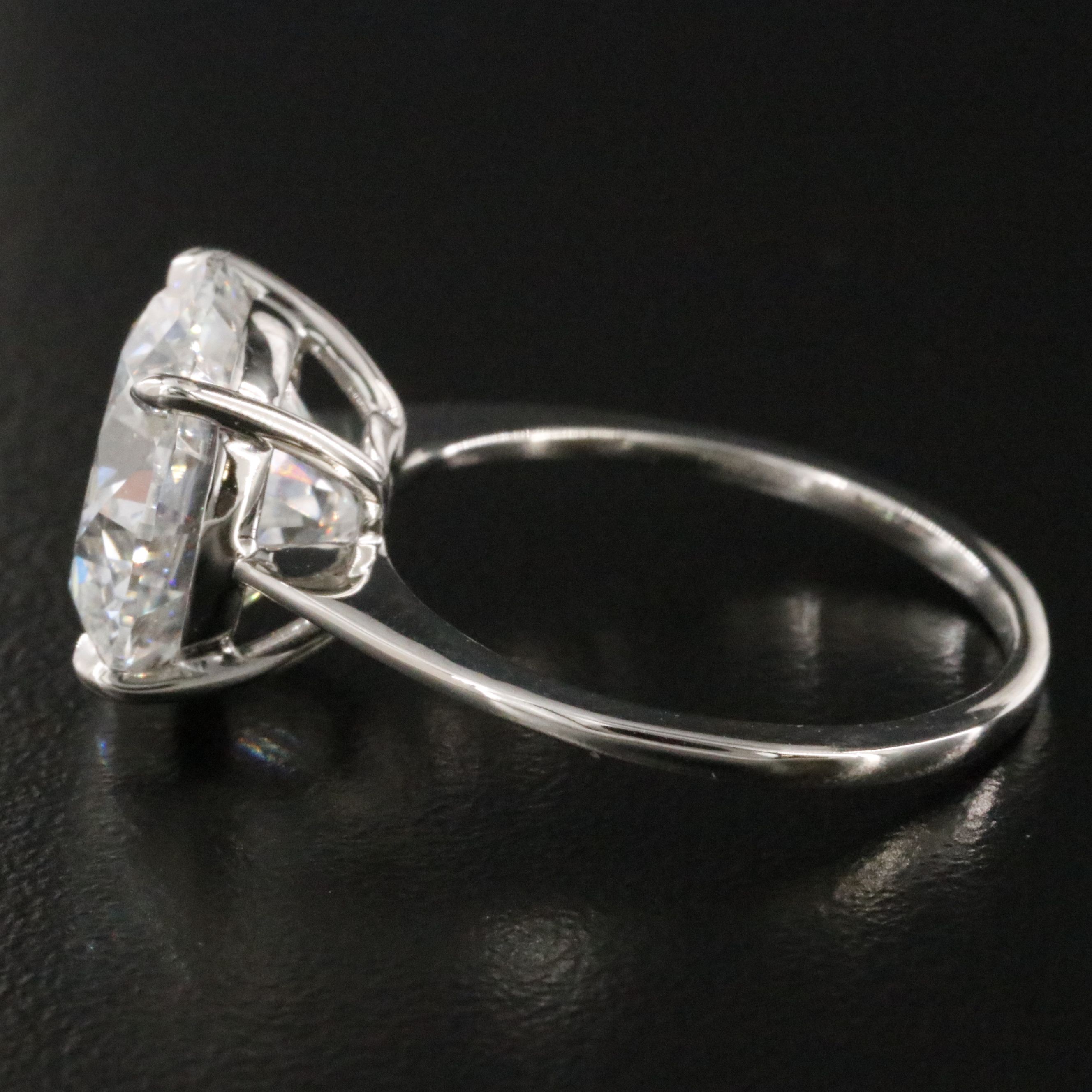 Platinum 5.91 CT Lab Grown Diamond Solitaire Ring with IGI Report