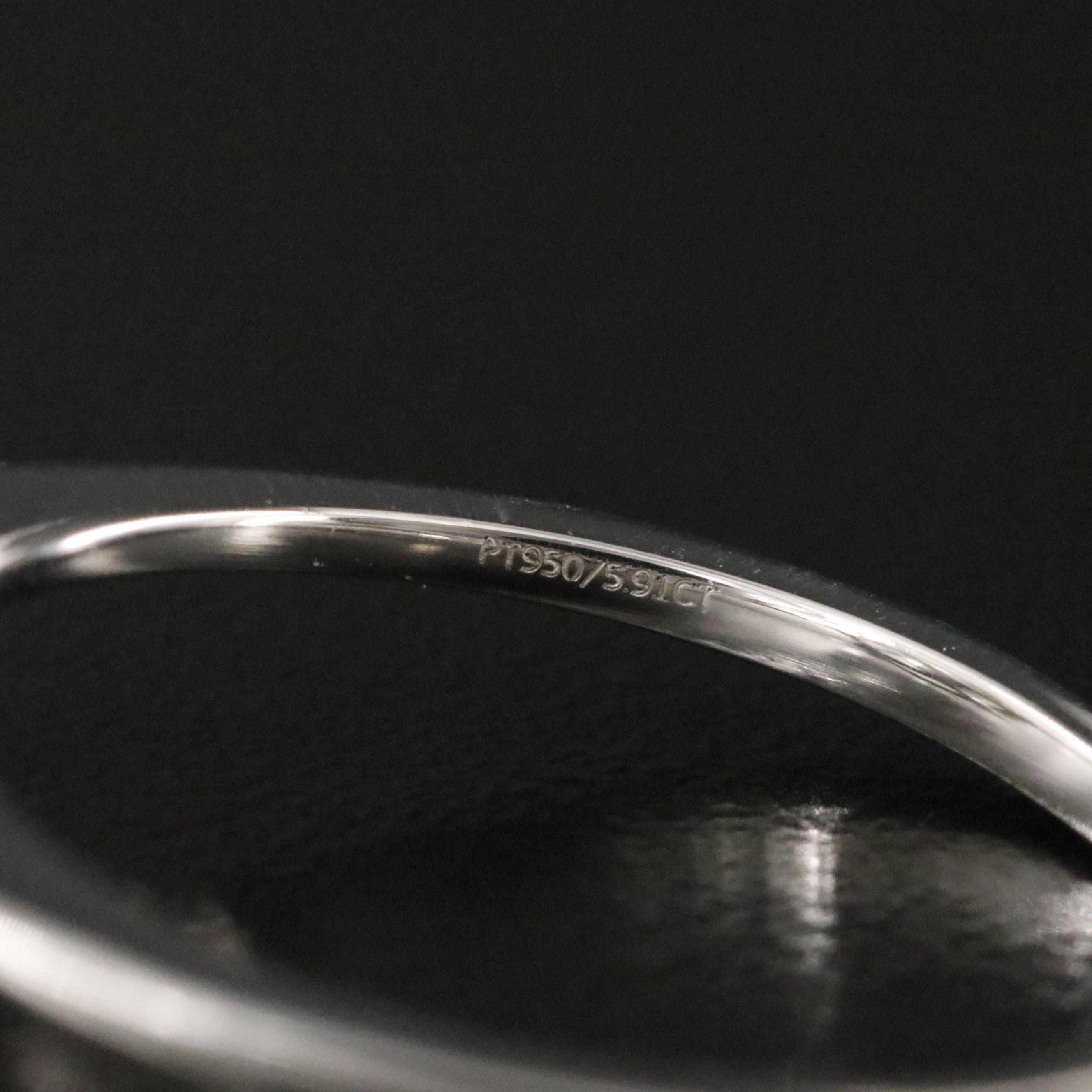 Platinum 5.91 CT Lab Grown Diamond Solitaire Ring with IGI Report