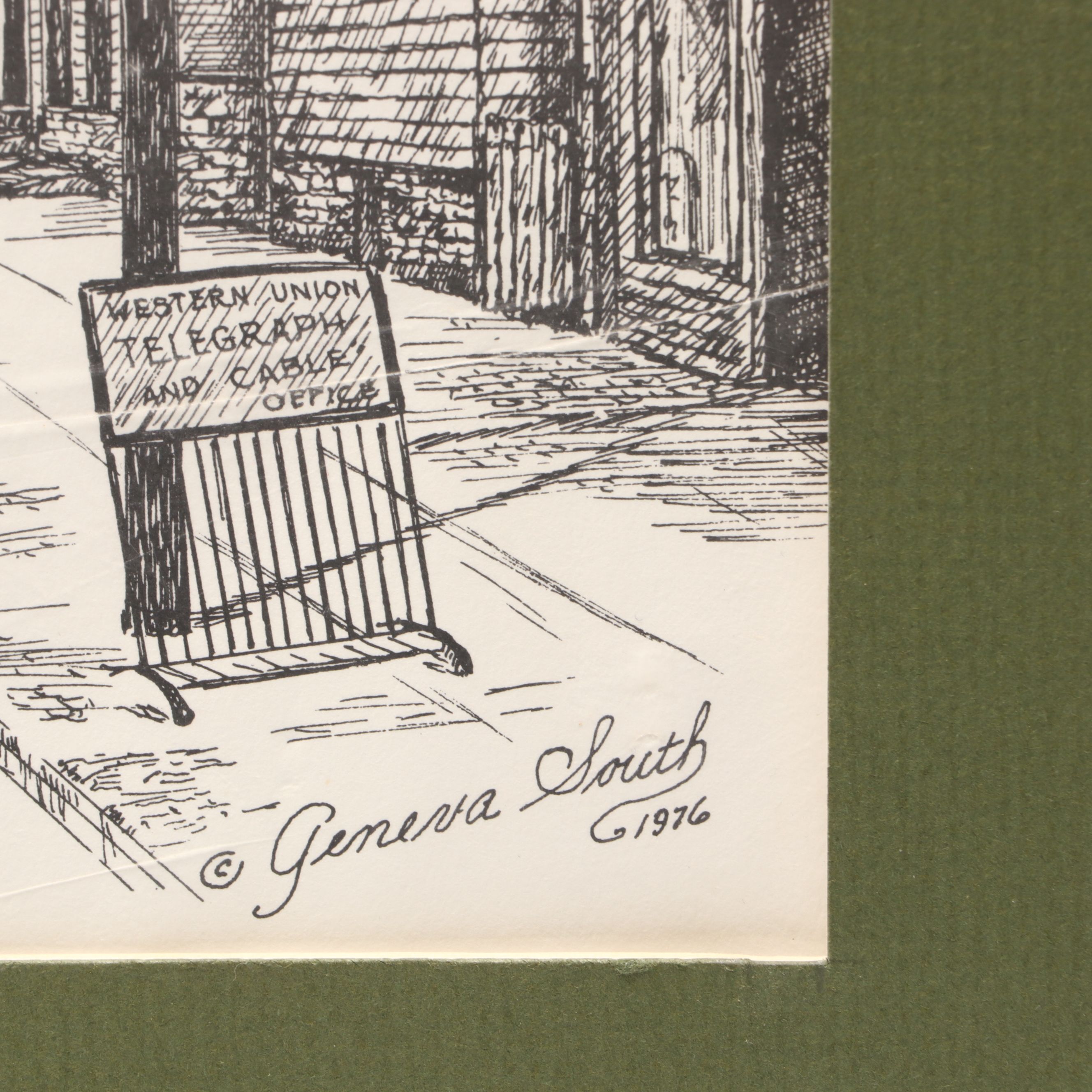 Geneva South "Price Hill Incline" Lithograph with 1906 Incline Photograph