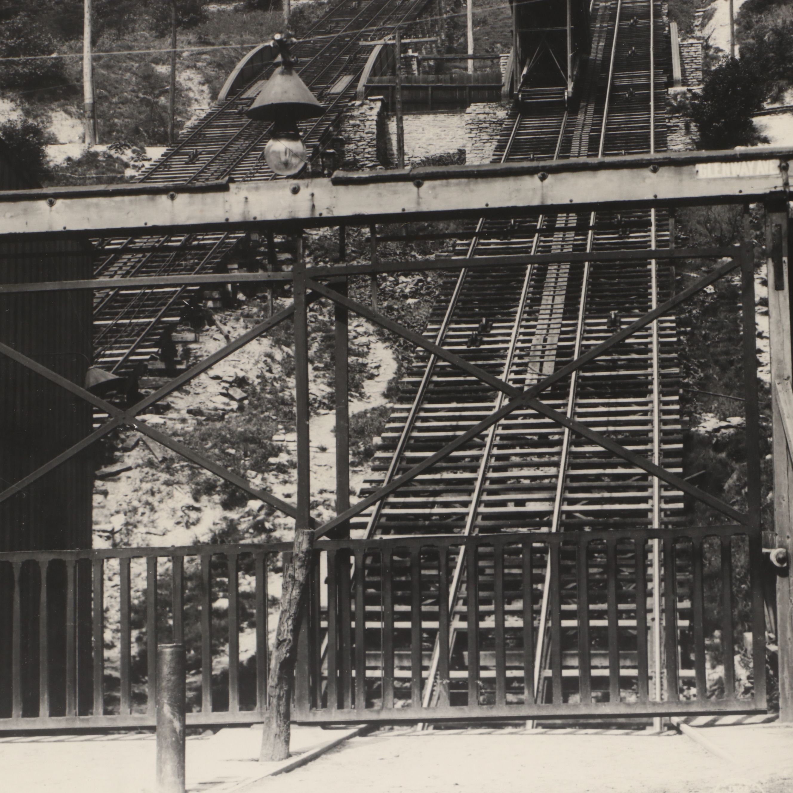 Geneva South "Price Hill Incline" Lithograph with 1906 Incline Photograph