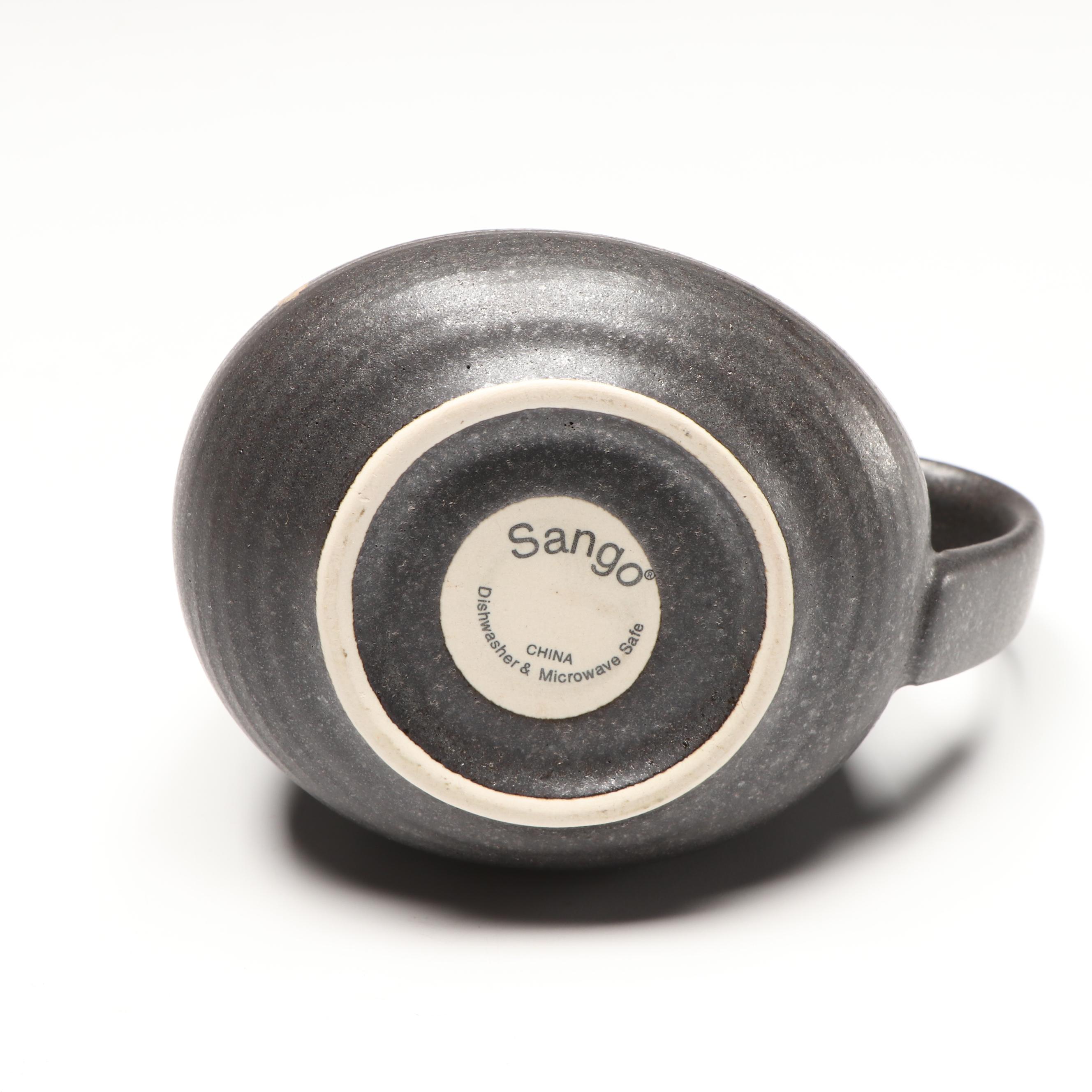 Sango Black Stoneware Dinnerware with More Art Pottery, Late 20th Century