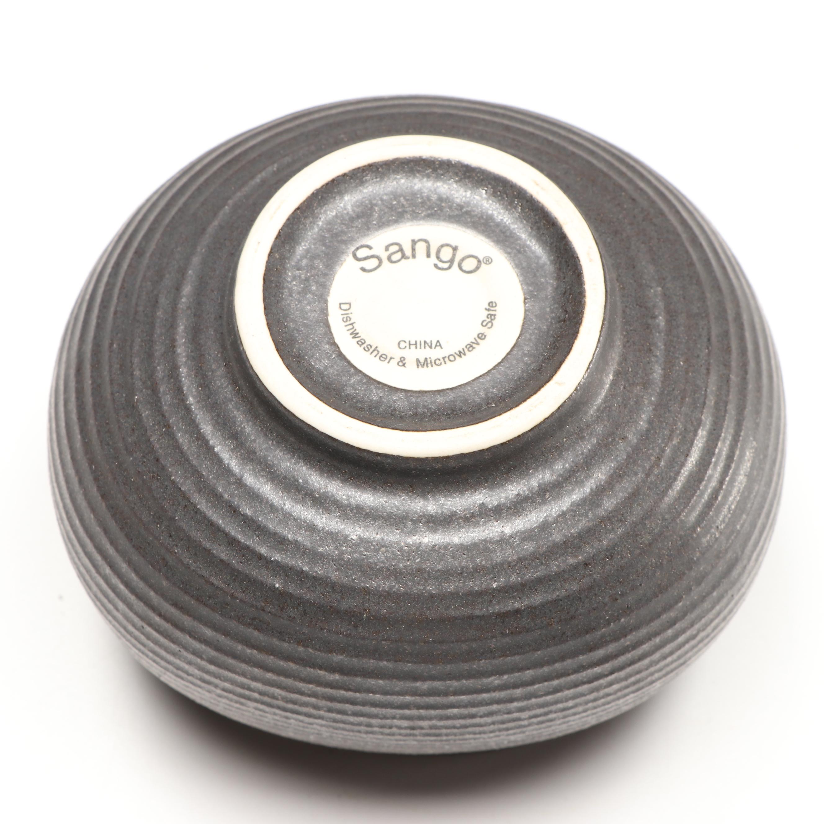 Sango Black Stoneware Dinnerware with More Art Pottery, Late 20th Century