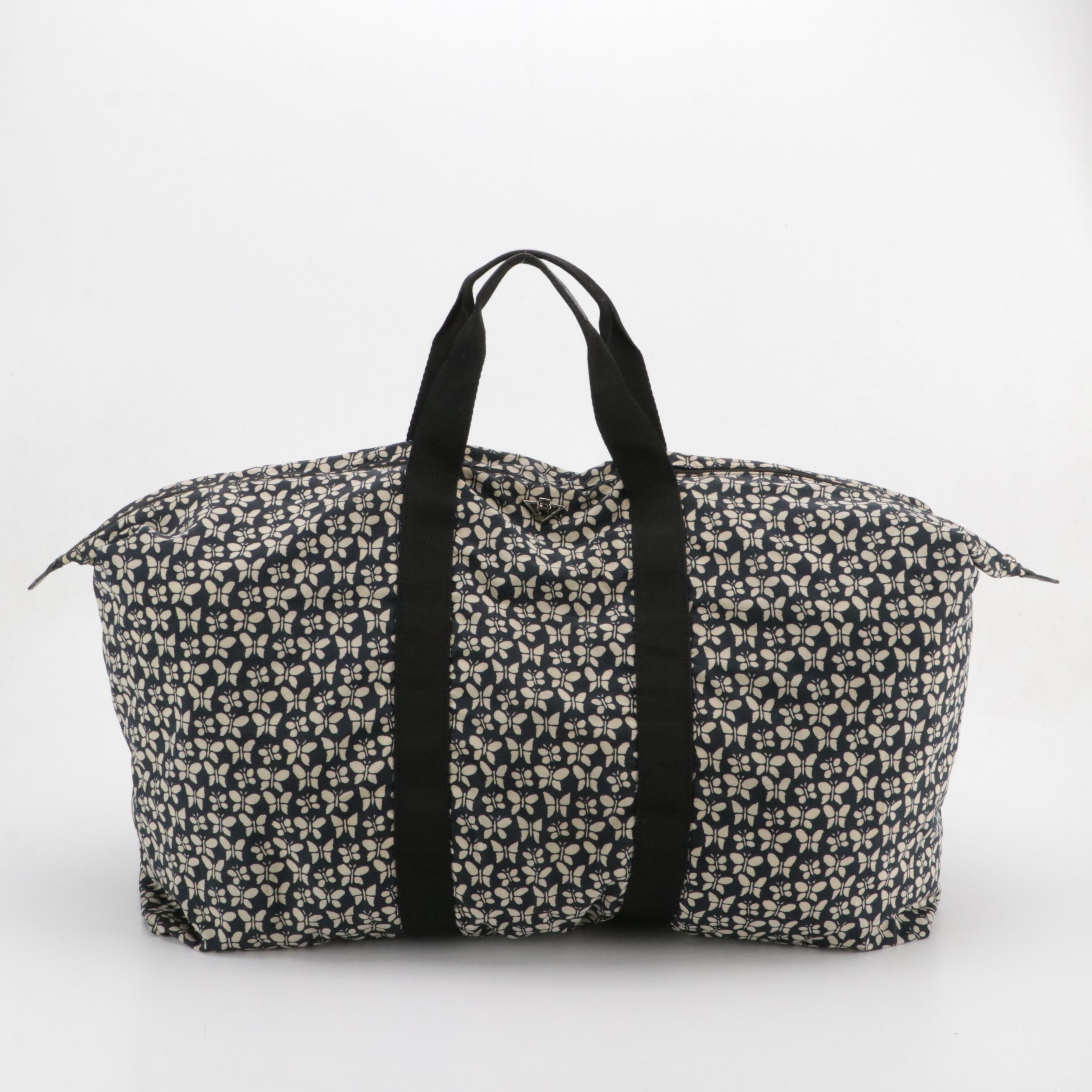 Bottega Veneta Weekender Duffle Bag in Butterfly Printed Nylon Canvas