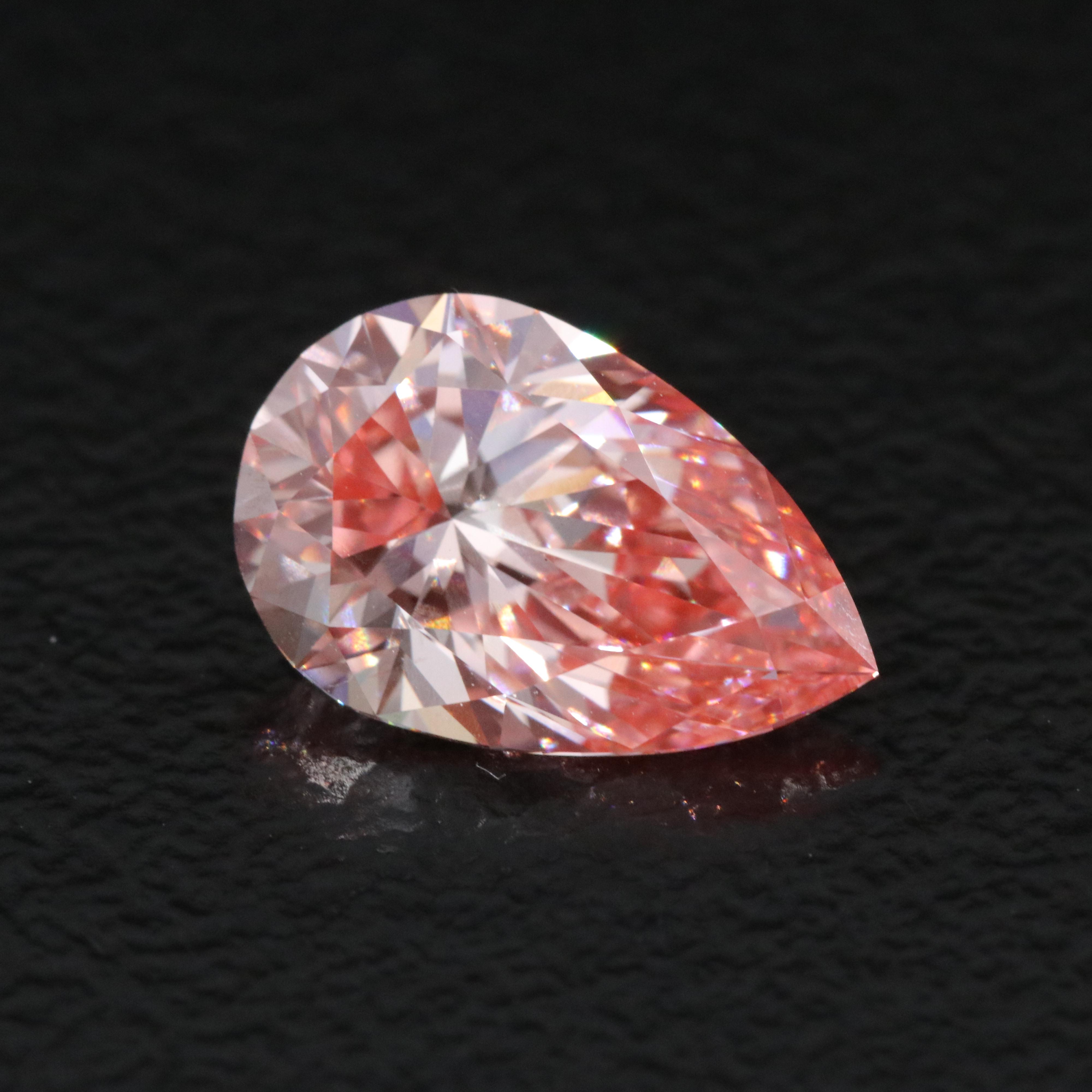 Loose 1.50 CT Lab Grown Fancy Vivid Pink Diamond with IGI Report