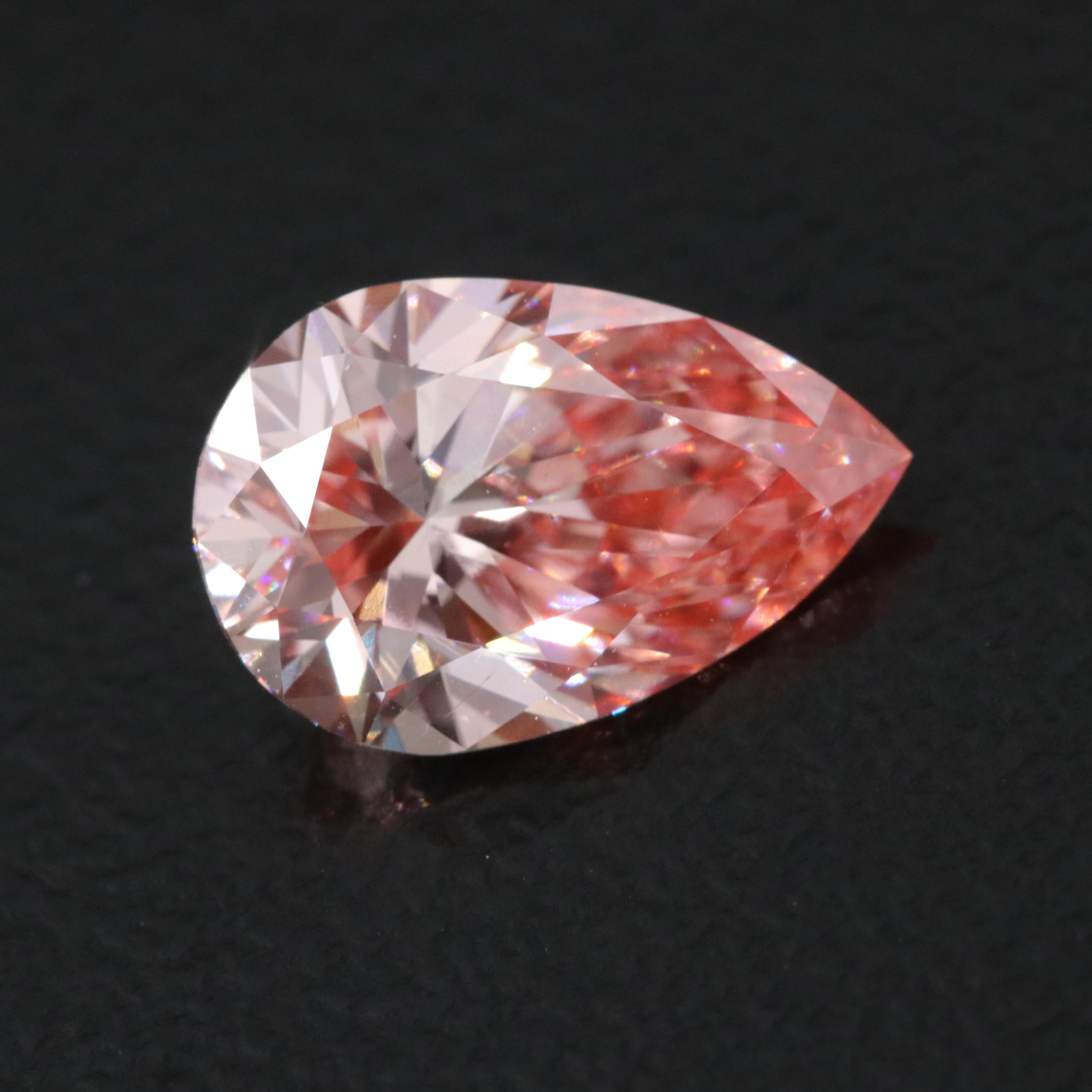 Loose 1.50 CT Lab Grown Fancy Vivid Pink Diamond with IGI Report