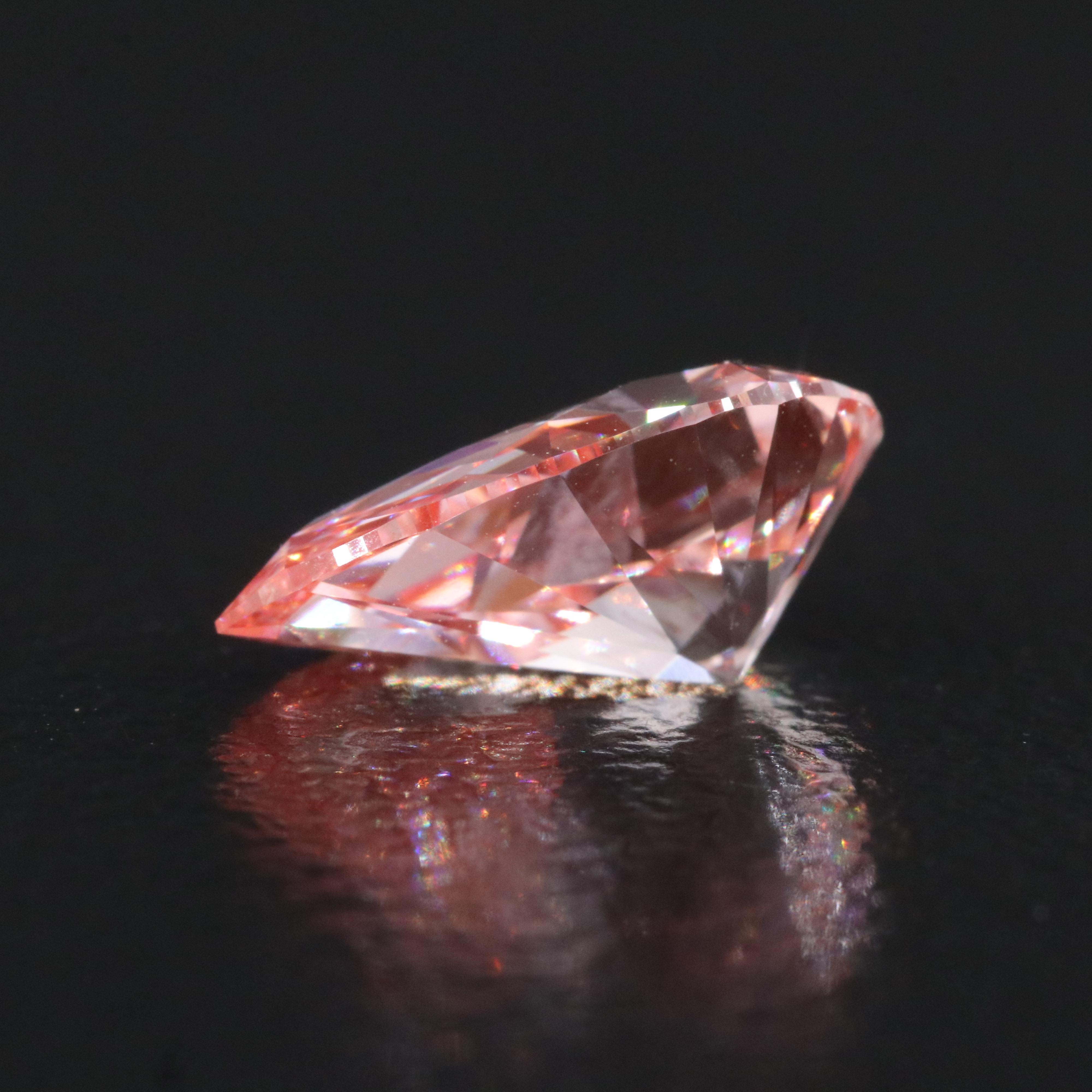 Loose 1.50 CT Lab Grown Fancy Vivid Pink Diamond with IGI Report