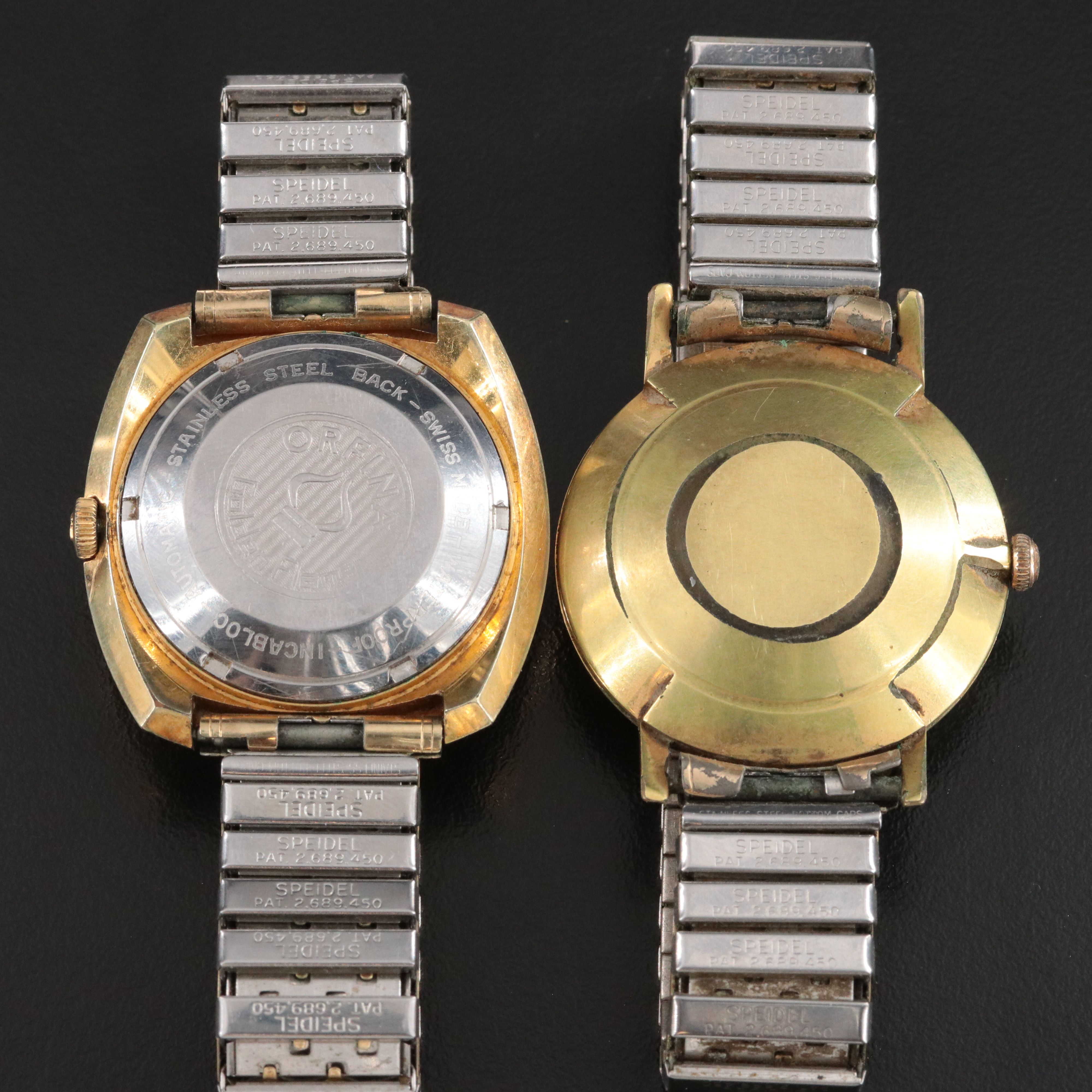 Vintage Bucherer and Orfina Automatic Gold-Tone Watches
