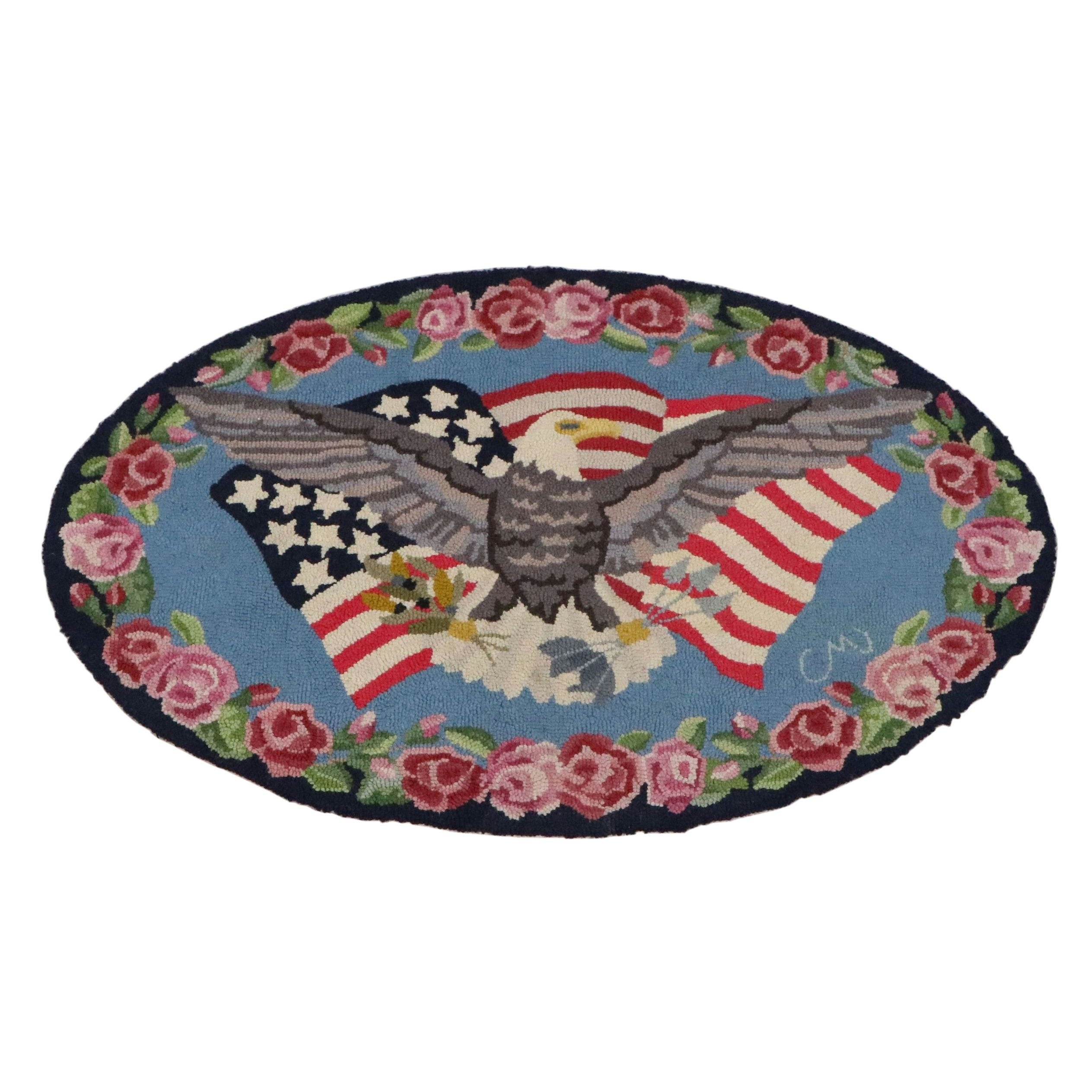 2'1 x 3'1 Hooked Wool Claire Murray "Spirit of America" Oval Accent Rug