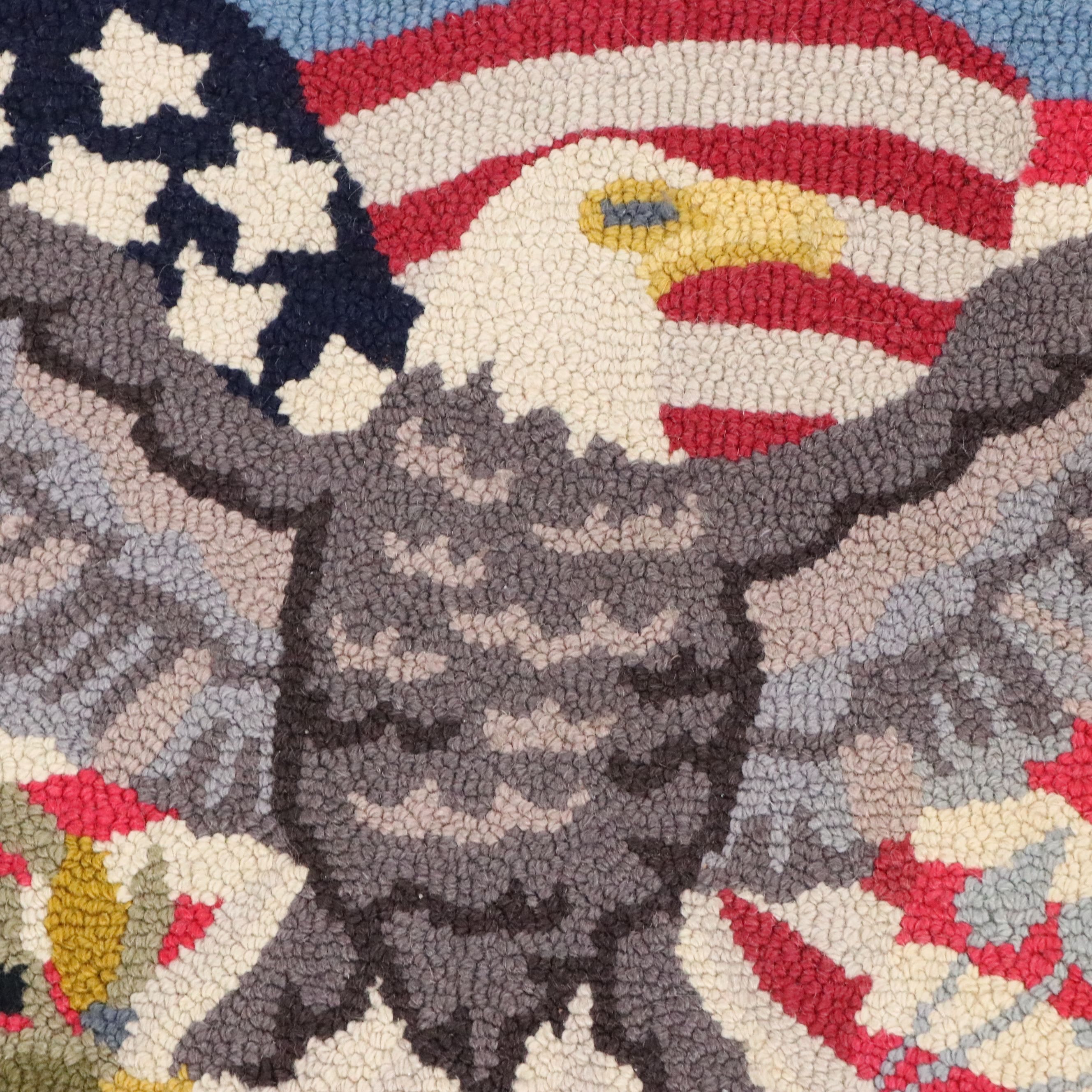 2'1 x 3'1 Hooked Wool Claire Murray "Spirit of America" Oval Accent Rug