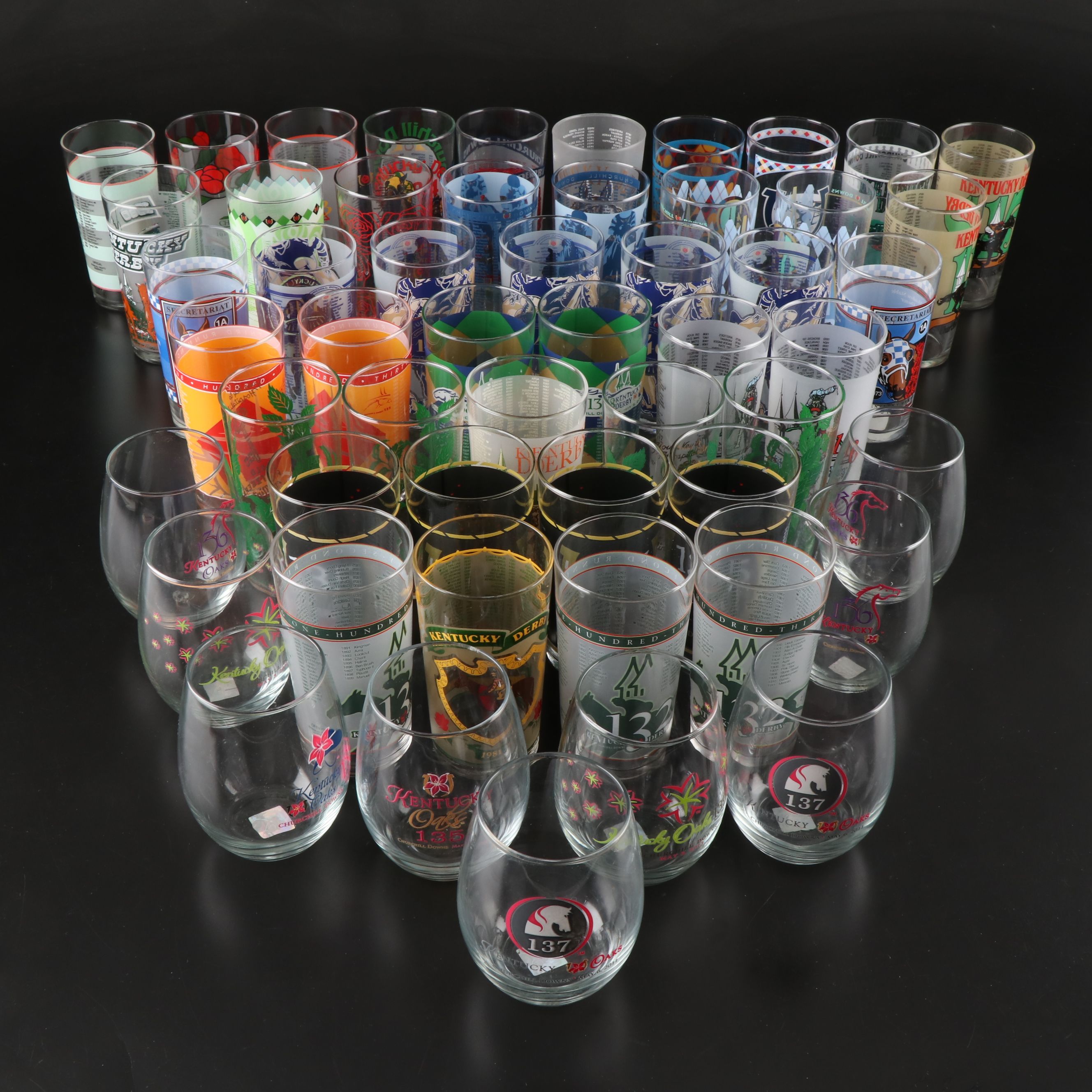 Kentucky Derby with Other Commemorative Horse Racing and Julep Glasses