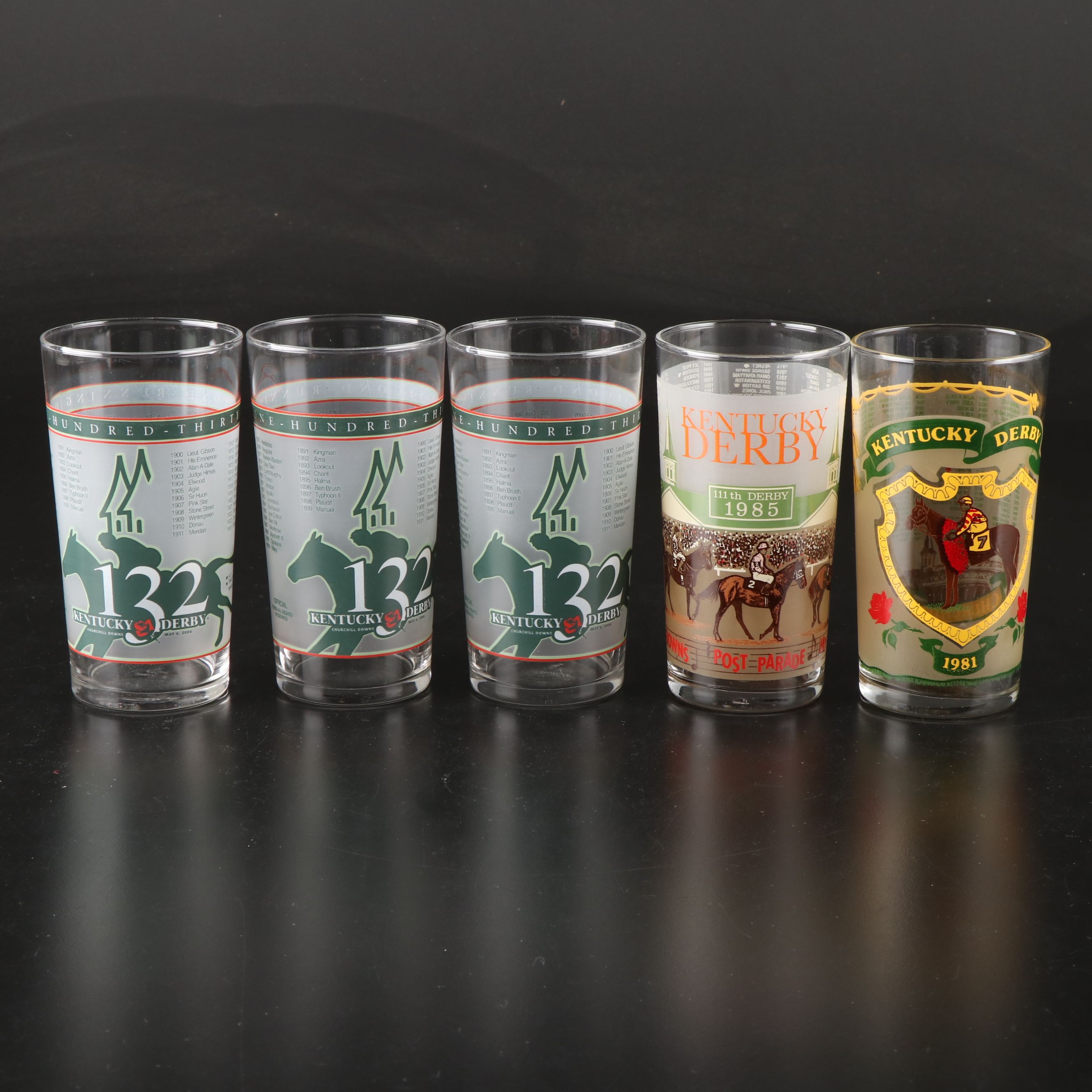 Kentucky Derby with Other Commemorative Horse Racing and Julep Glasses
