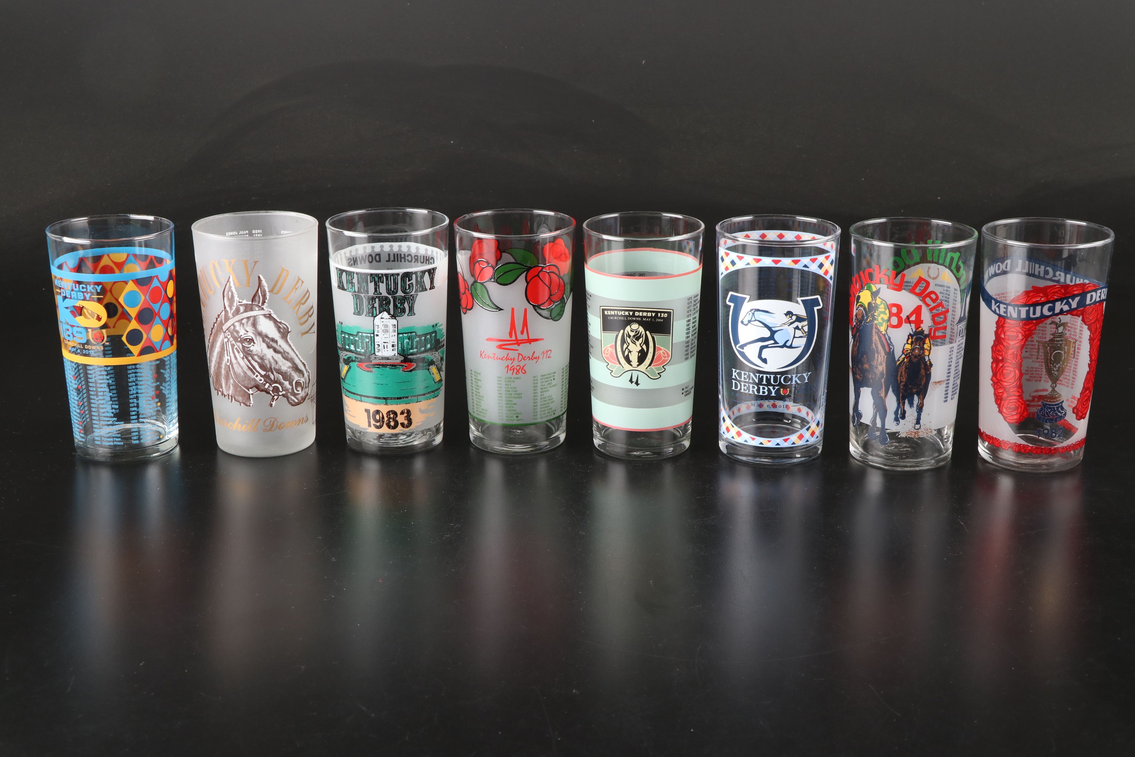 Kentucky Derby with Other Commemorative Horse Racing and Julep Glasses