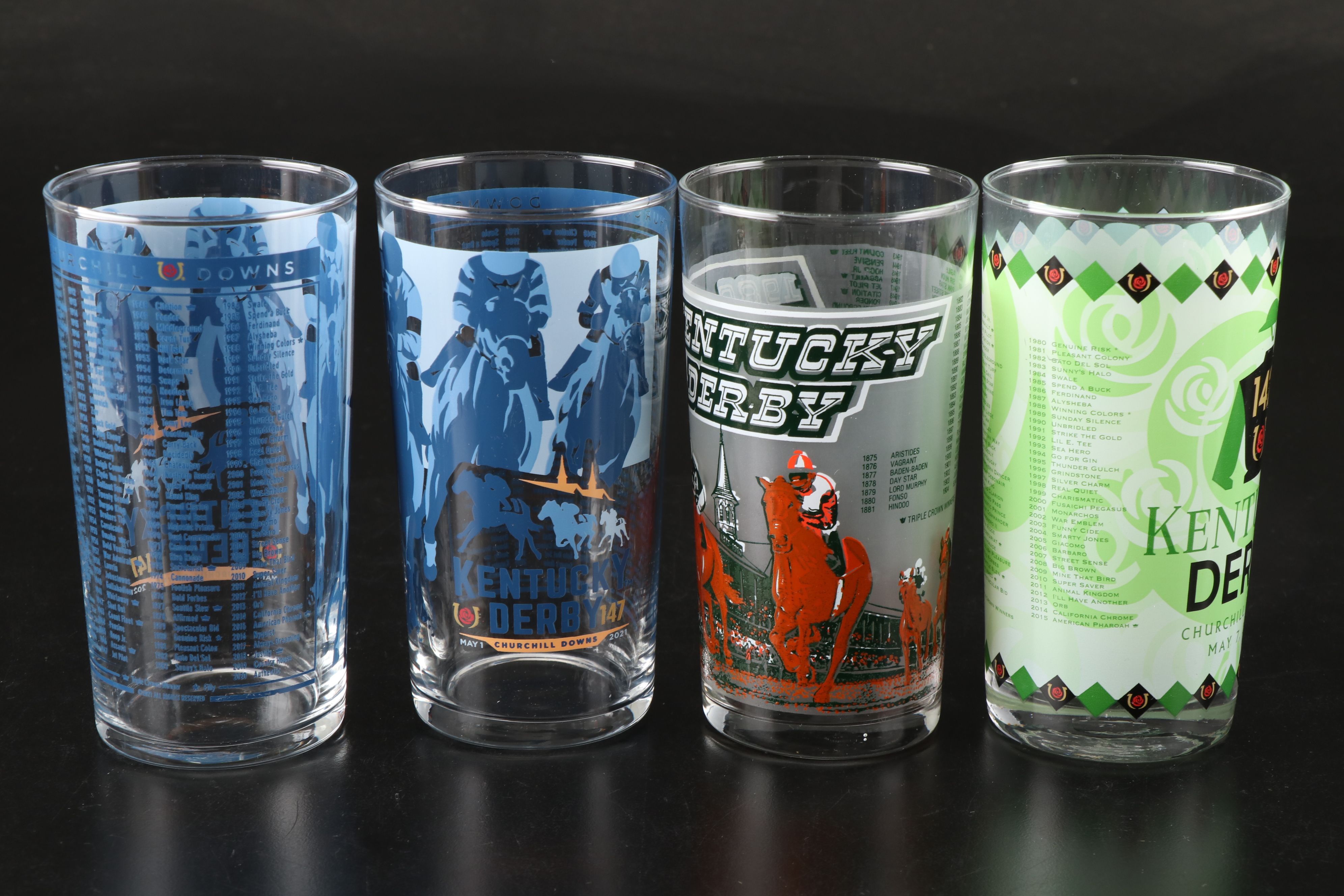 Kentucky Derby with Other Commemorative Horse Racing and Julep Glasses