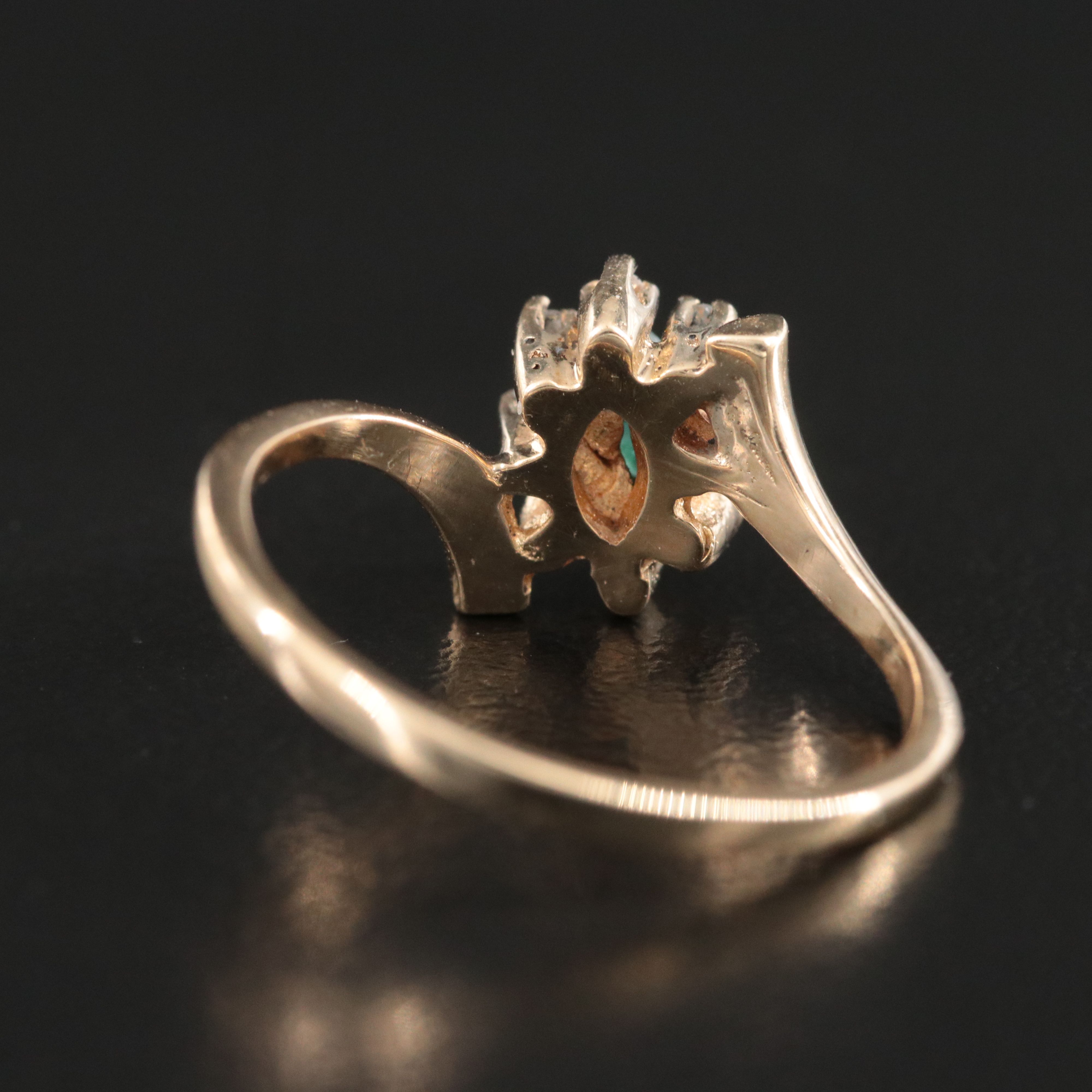 14K Emerald and Diamond Ring