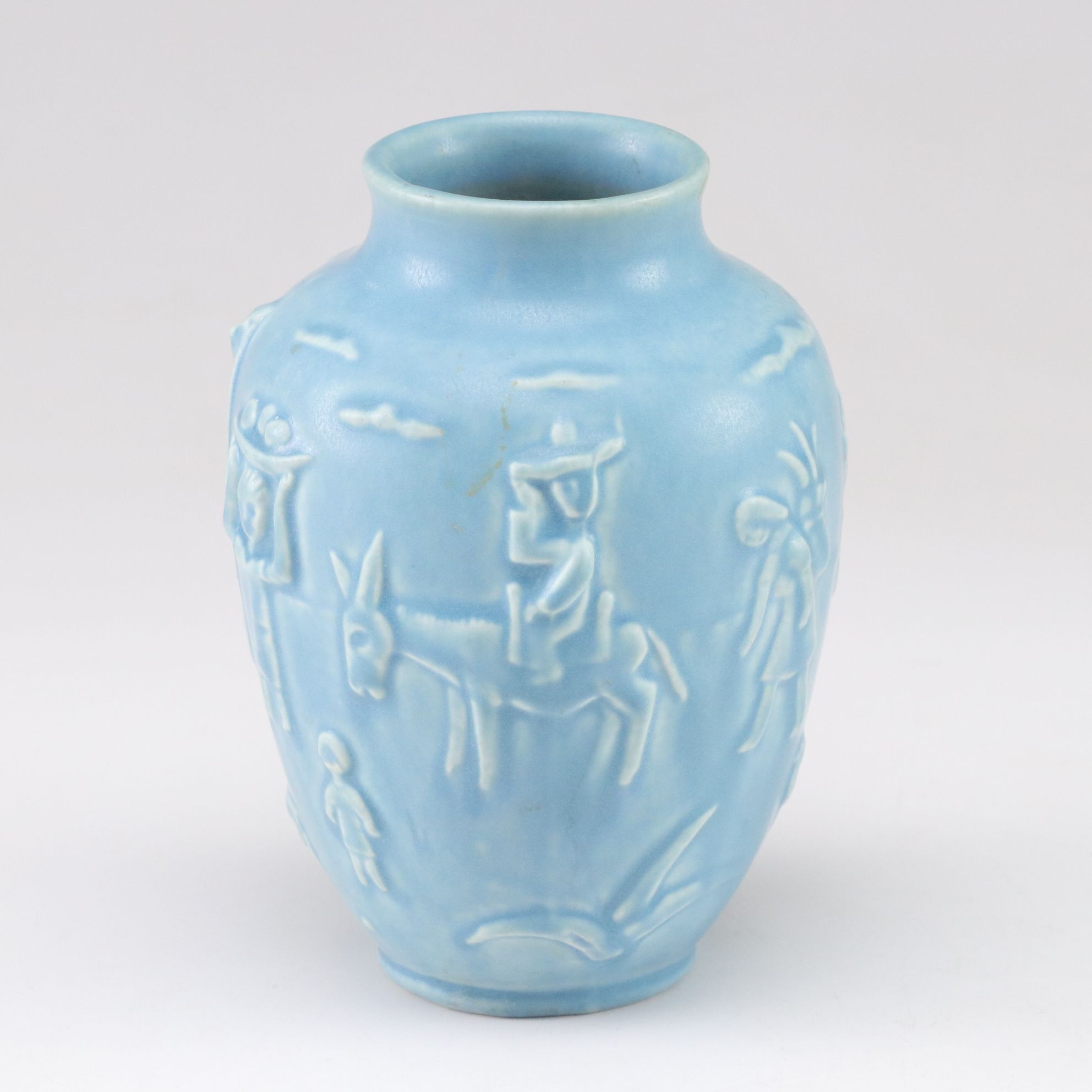 Rookwood Pottery Light Blue Southwestern Style Vase, 1944