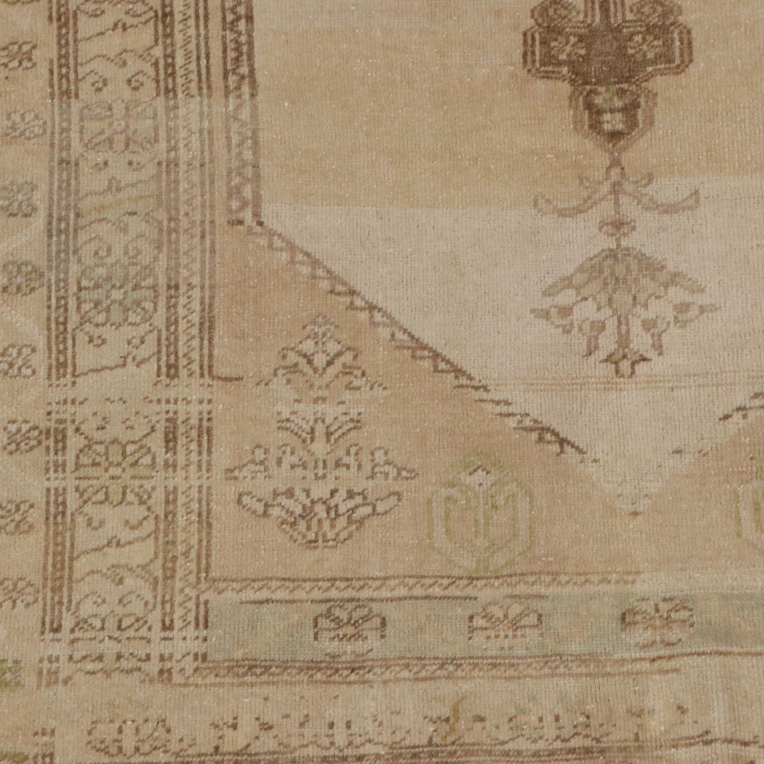 4'2 x 7'9 Hand-Knotted Turkish Oushak Area Rug