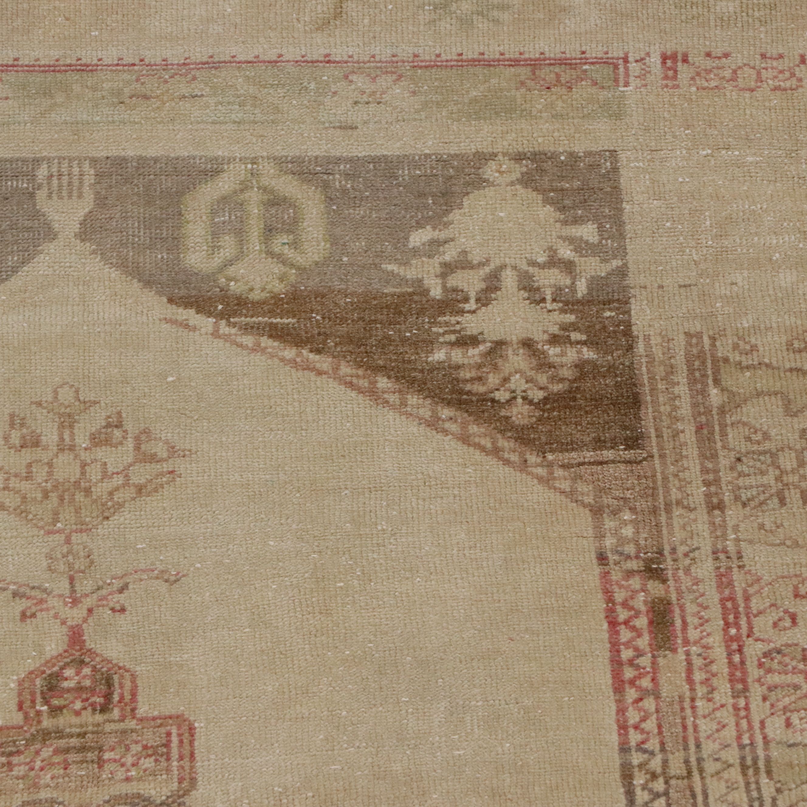 4'2 x 7'9 Hand-Knotted Turkish Oushak Area Rug