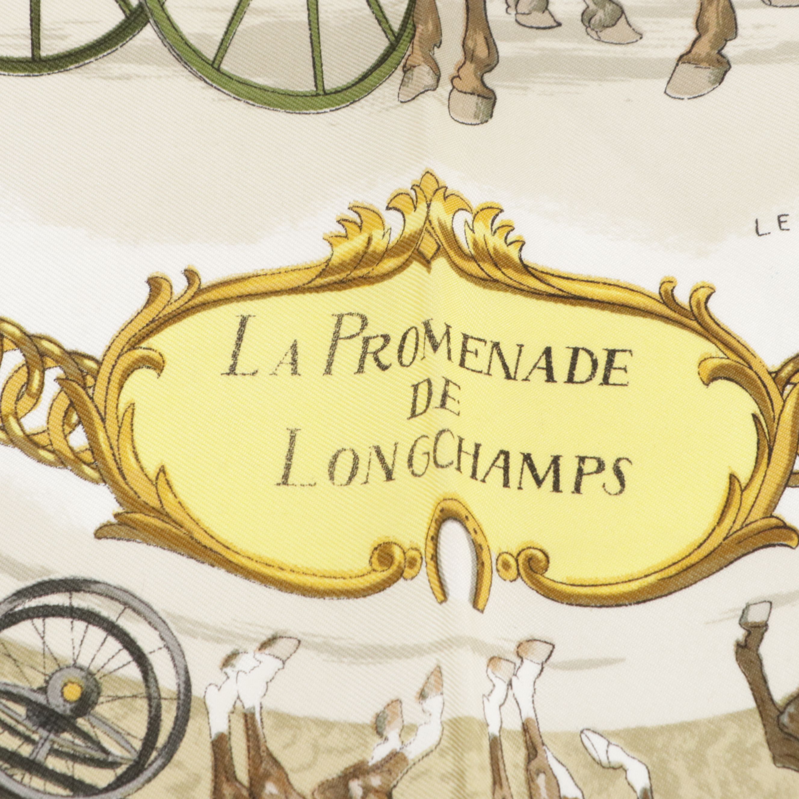 Hermès "La Promenade De Longchamps" Scarf 90 in Silk Twill