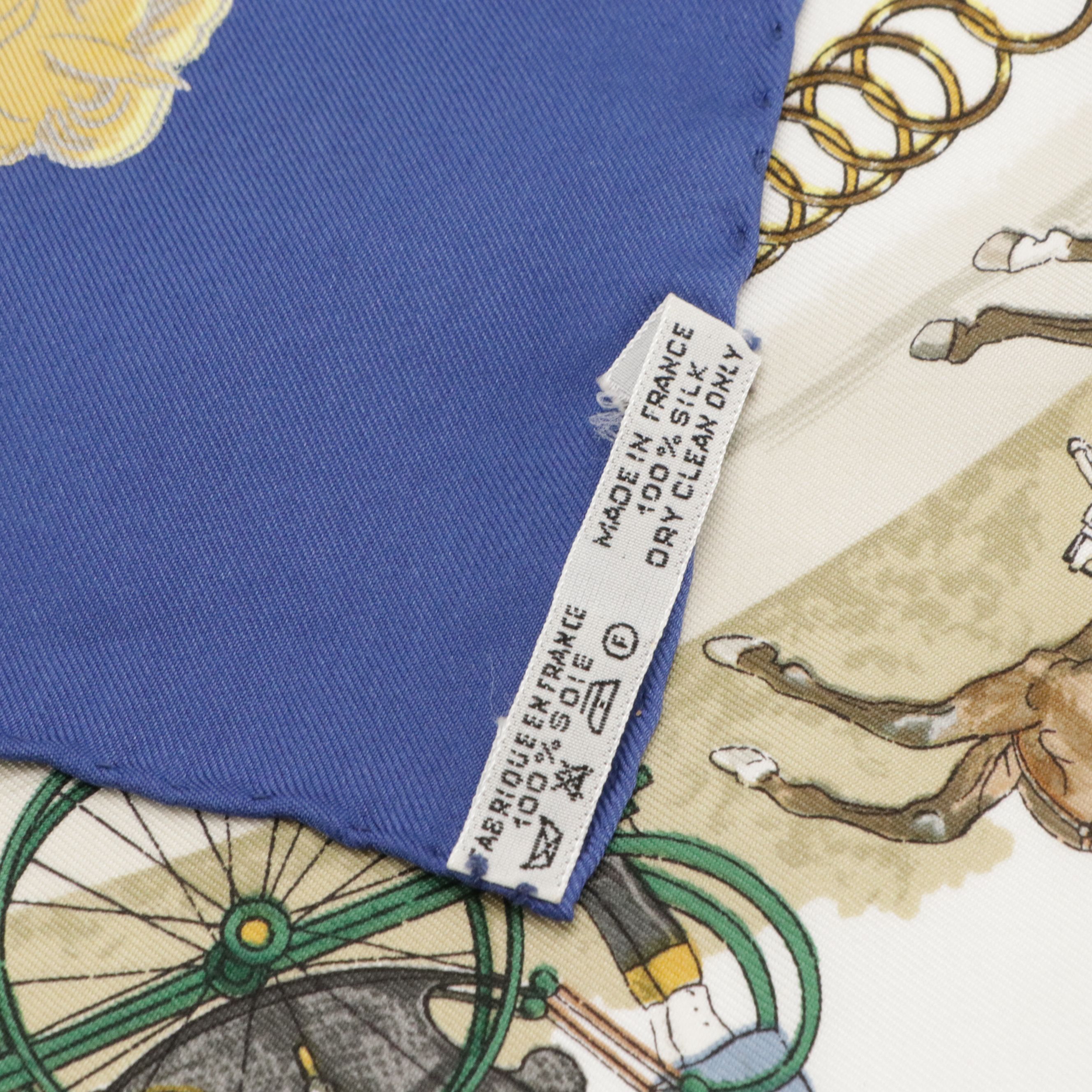 Hermès "La Promenade De Longchamps" Scarf 90 in Silk Twill