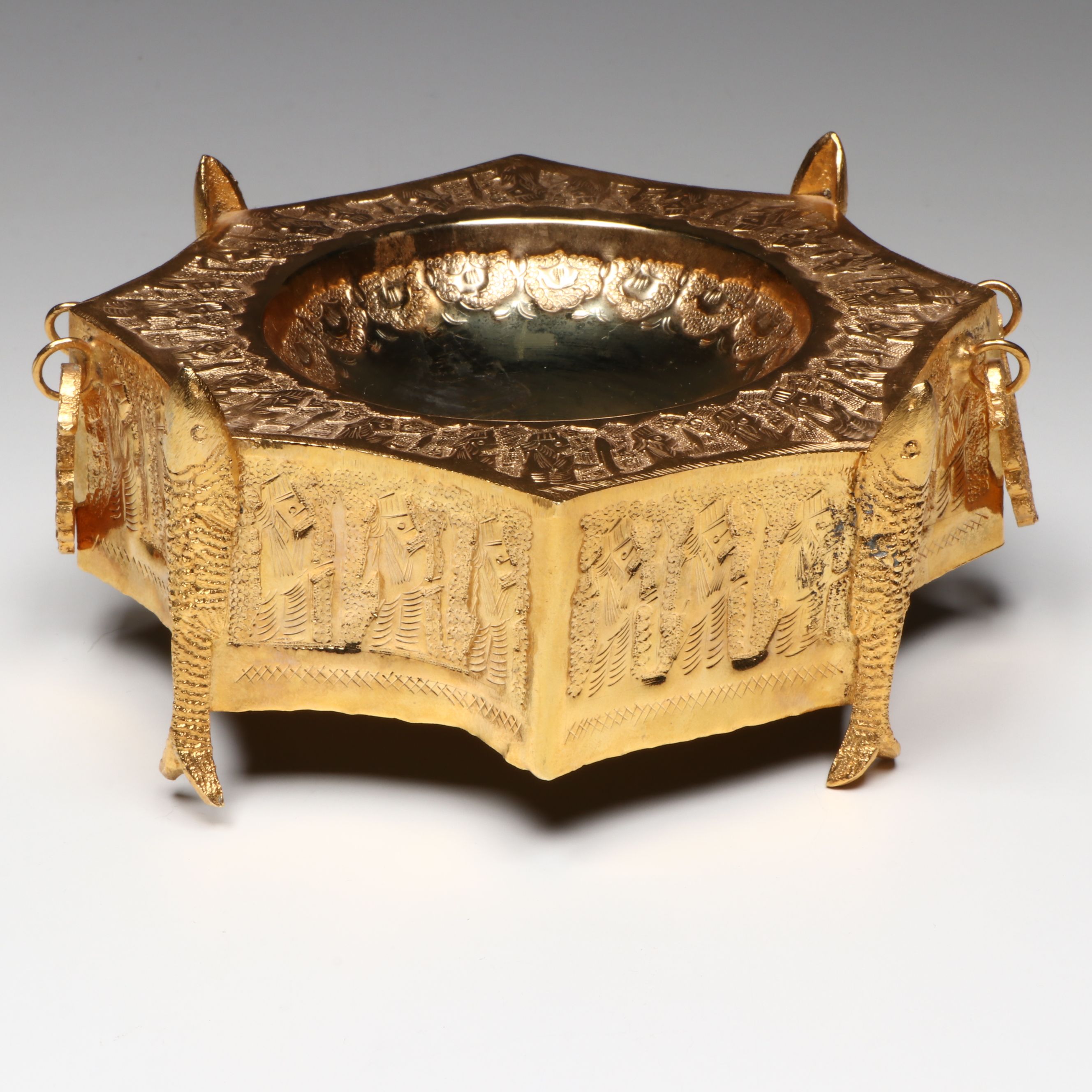 Italian Venetian Style Art Glass Stemware and Other Electroplate Tableware