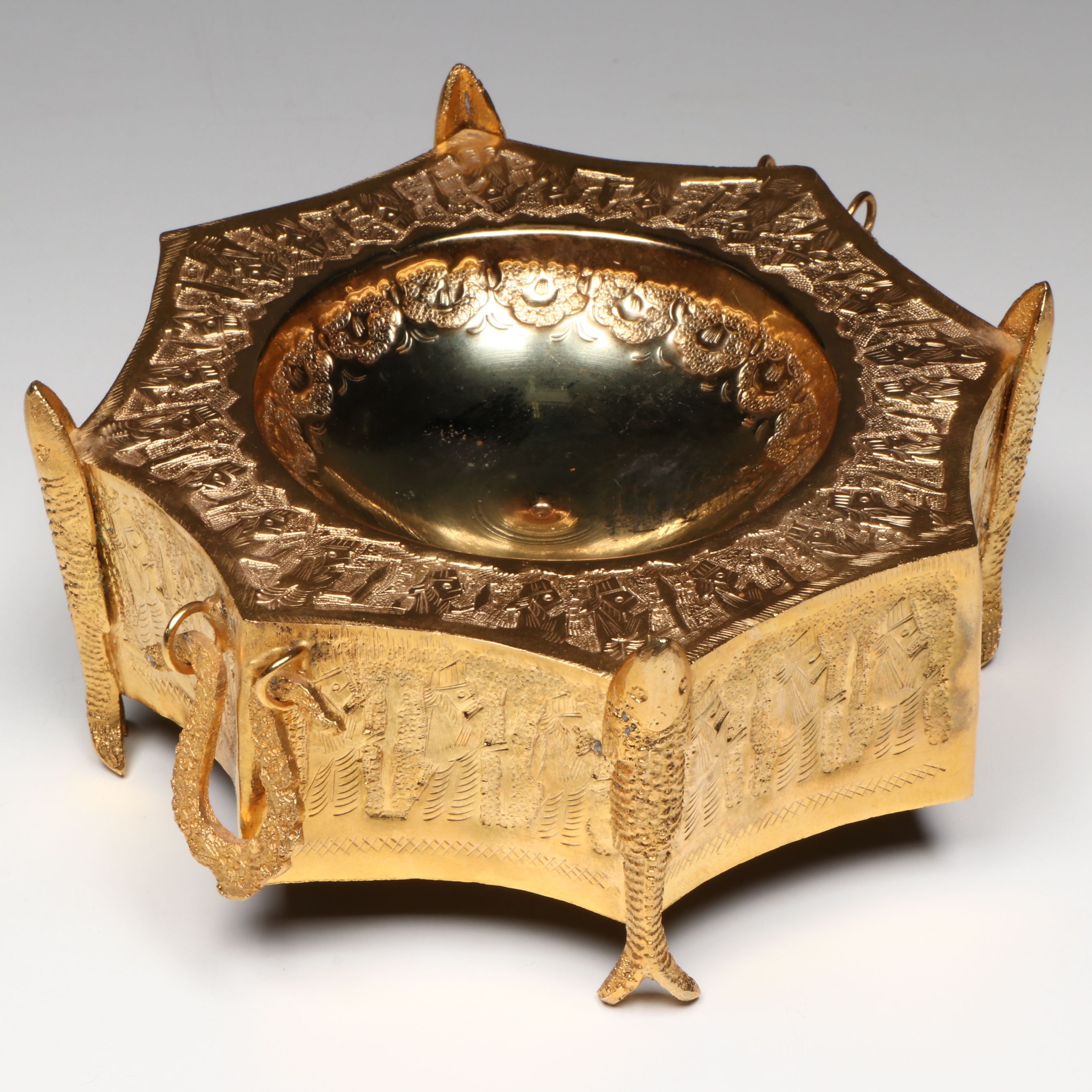 Italian Venetian Style Art Glass Stemware and Other Electroplate Tableware