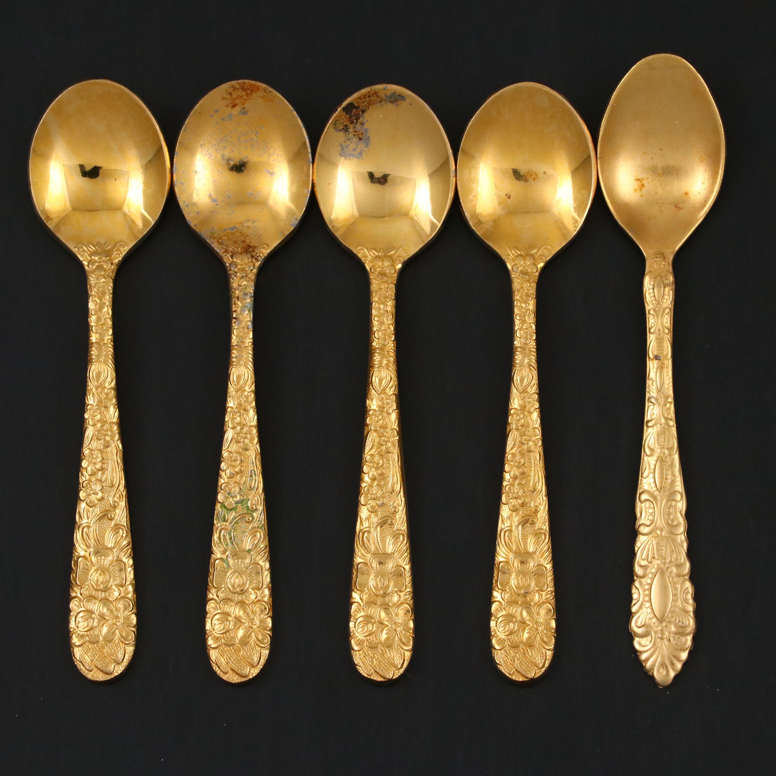 Italian Venetian Style Art Glass Stemware and Other Electroplate Tableware