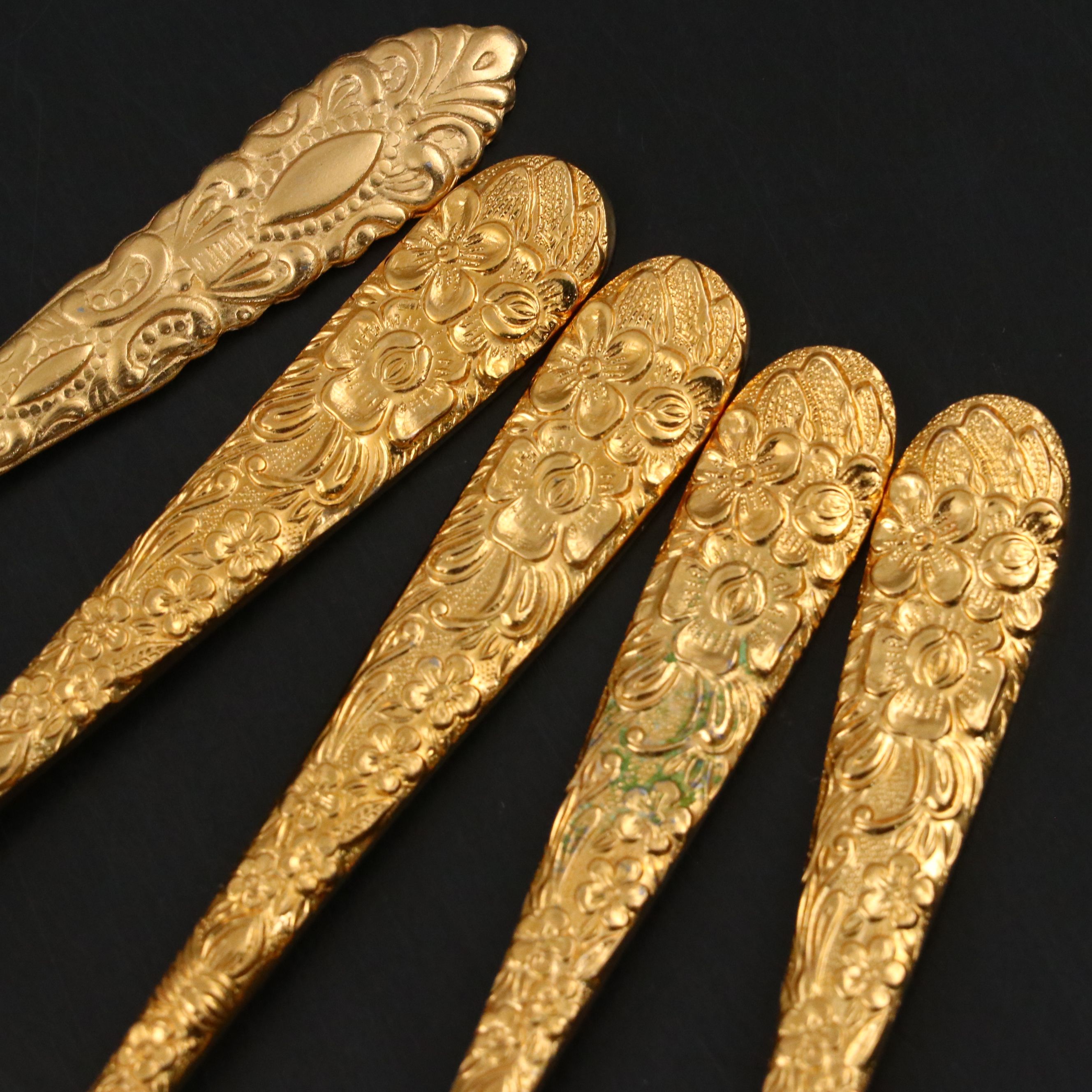 Italian Venetian Style Art Glass Stemware and Other Electroplate Tableware