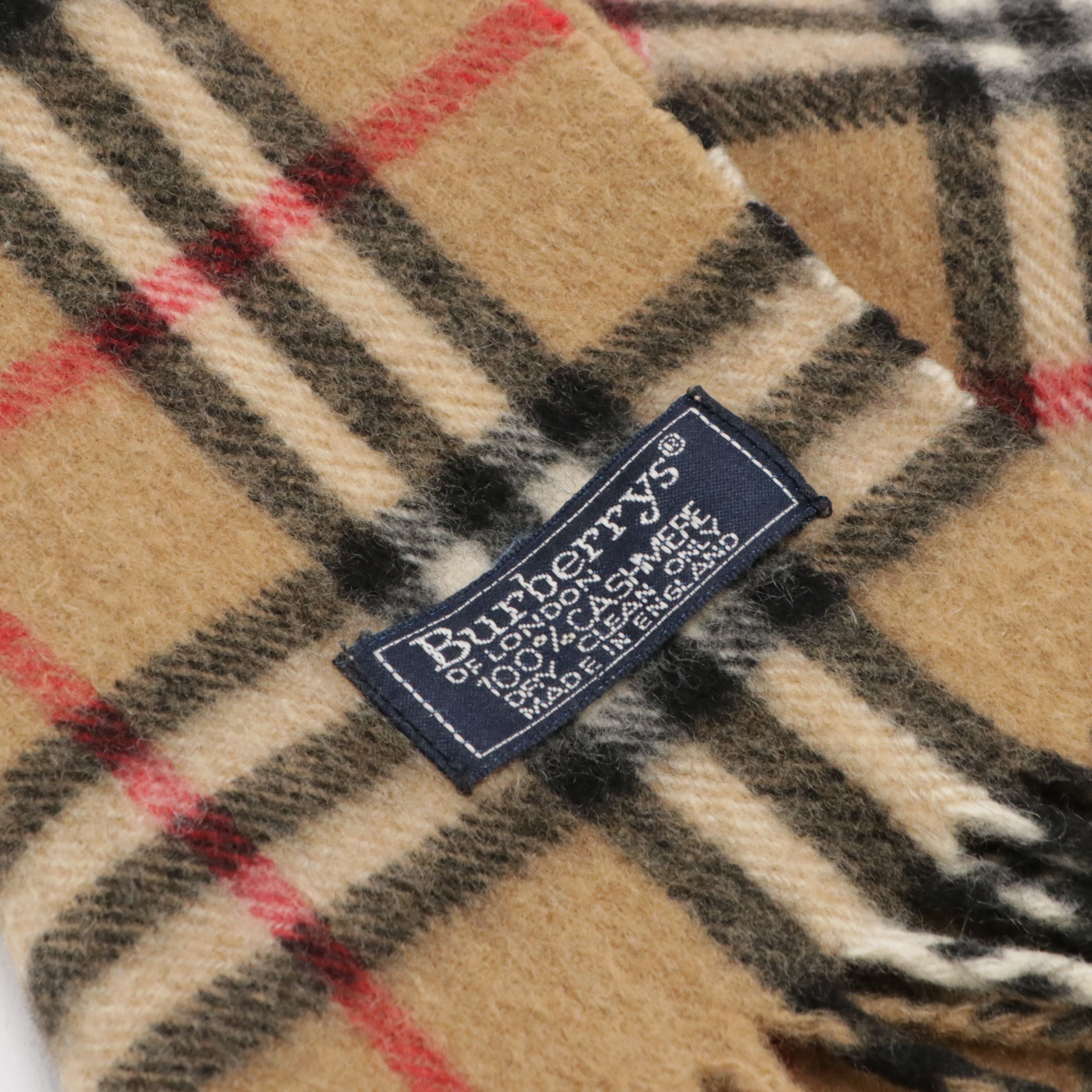 Burberrys House Check Cashmere Fringe Scarf