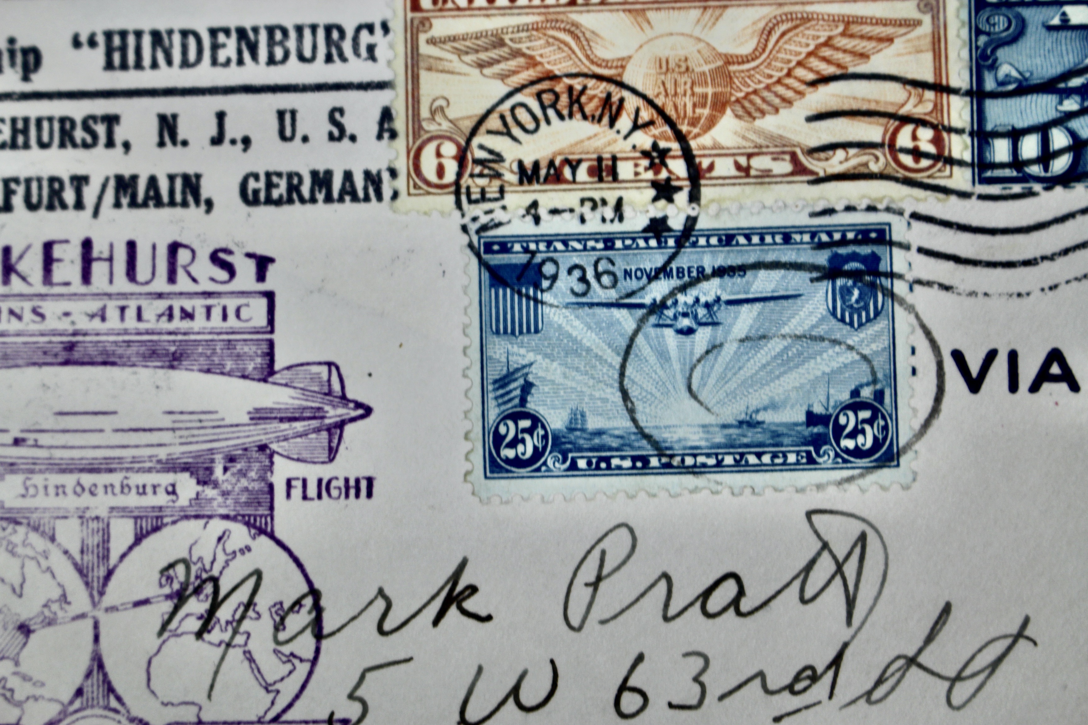 1936 Hindenburg Graf Zeppelin Postal Cover