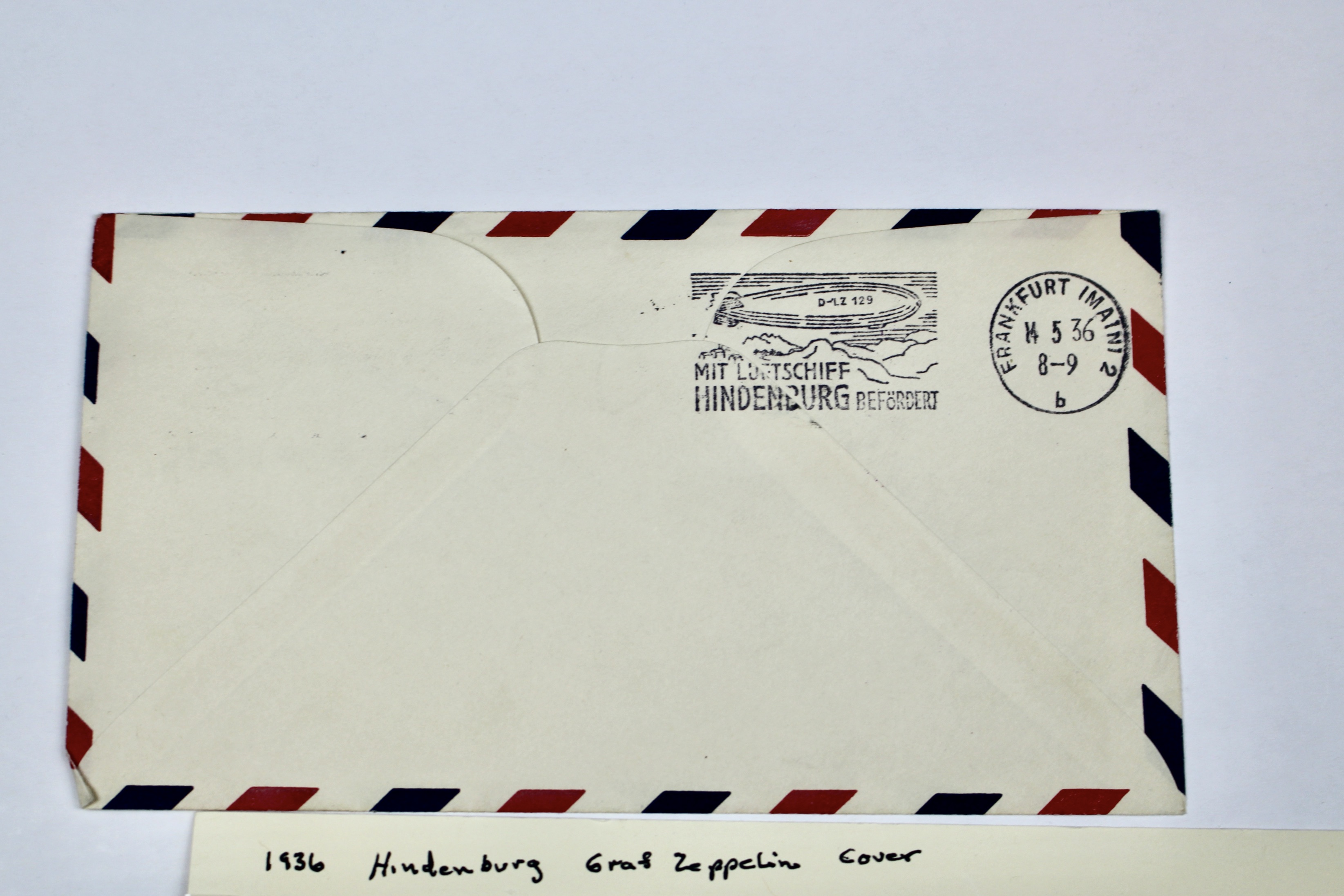 1936 Hindenburg Graf Zeppelin Postal Cover