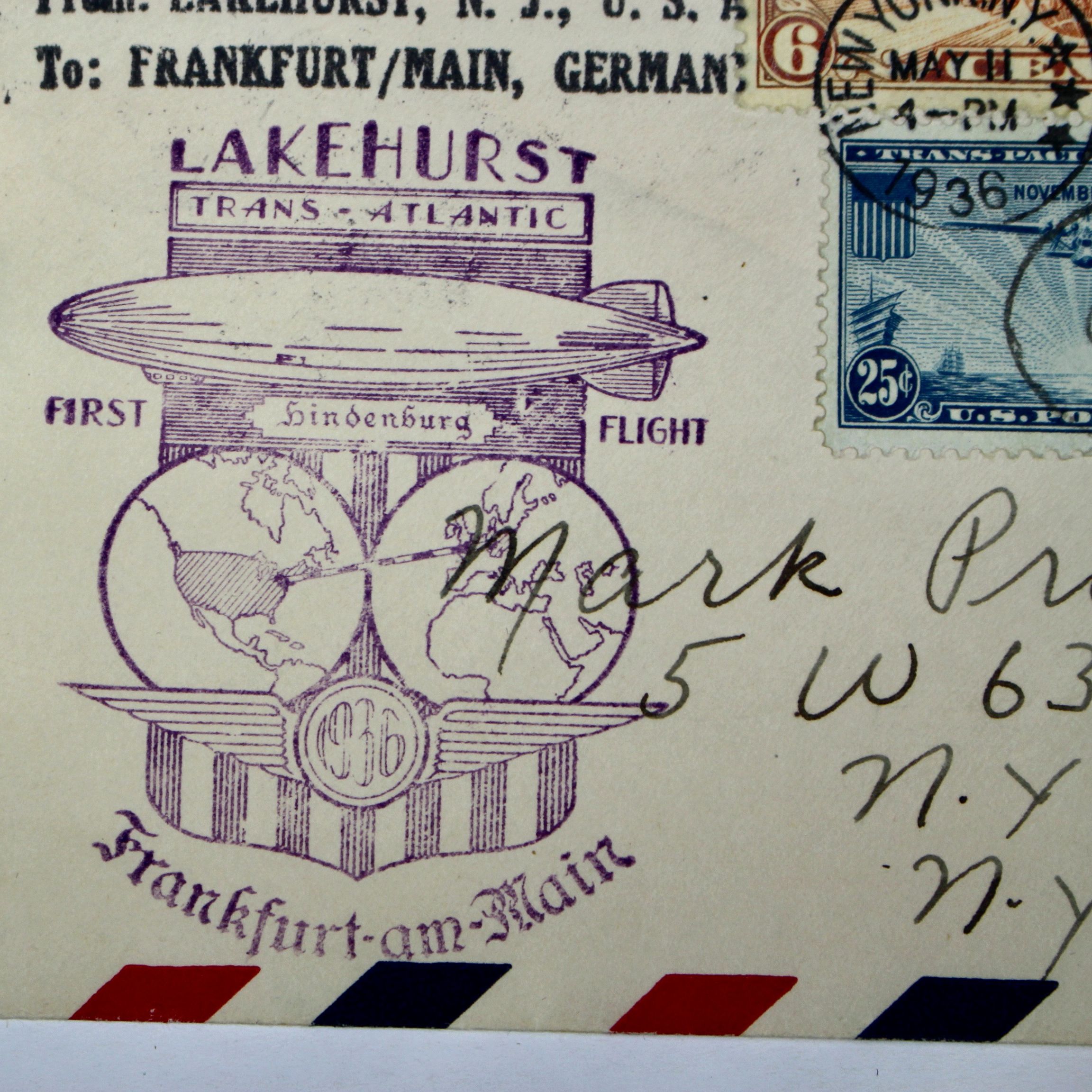 1936 Hindenburg Graf Zeppelin Postal Cover