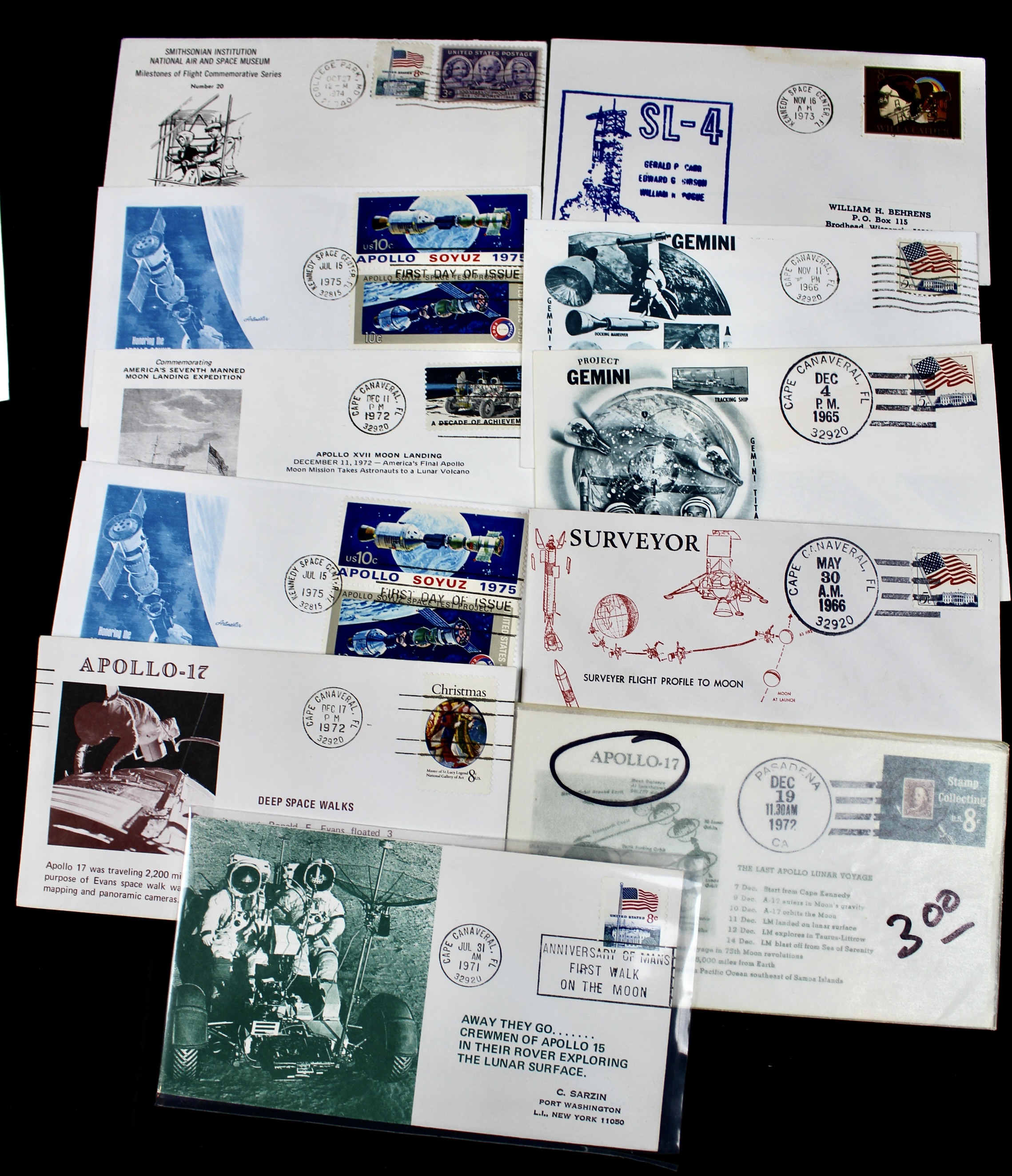 Space-Related Postal Items, Including Covers, Sheets, Postcards, and More