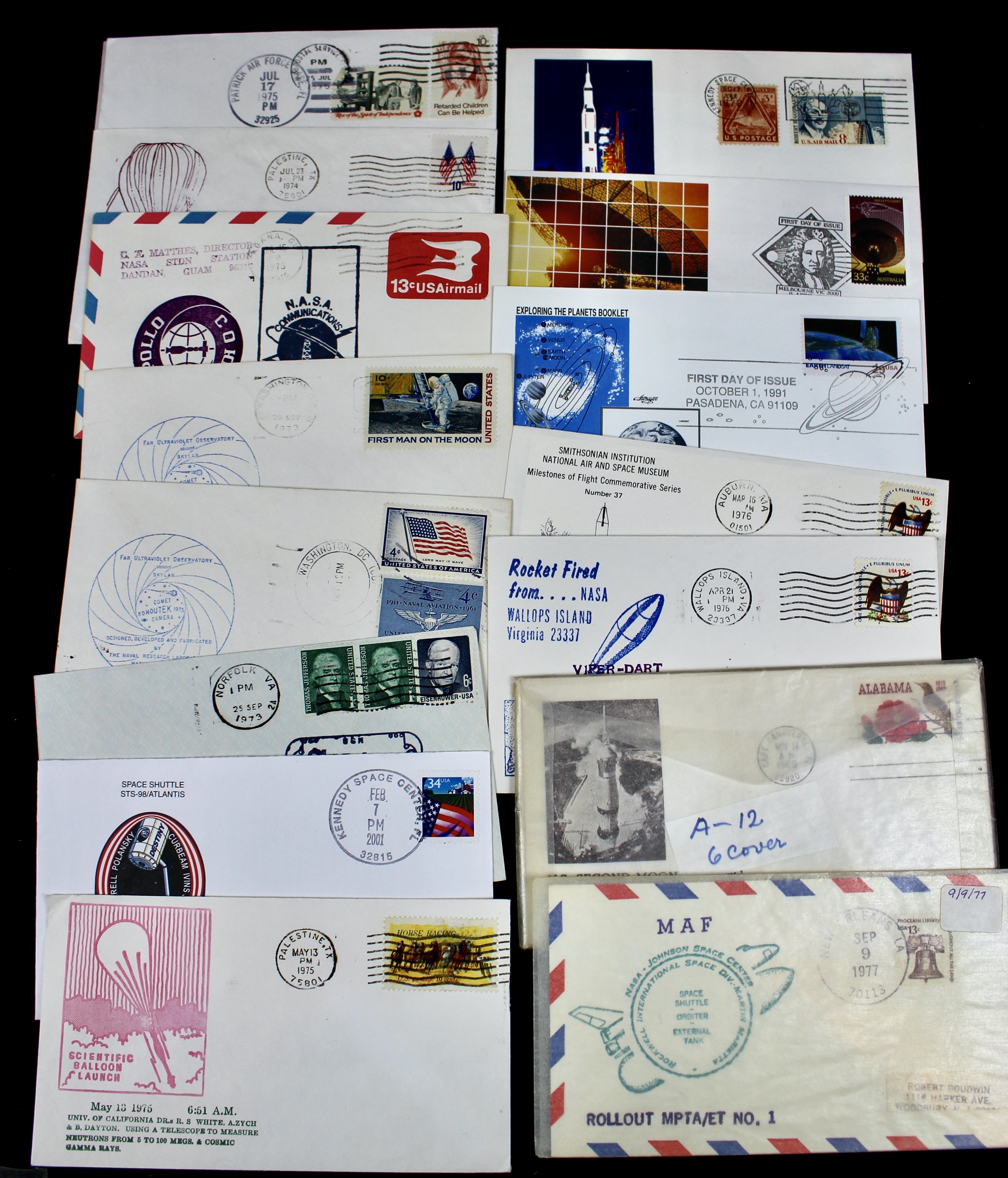 Space-Related Postal Items, Including Covers, Sheets, Postcards, and More