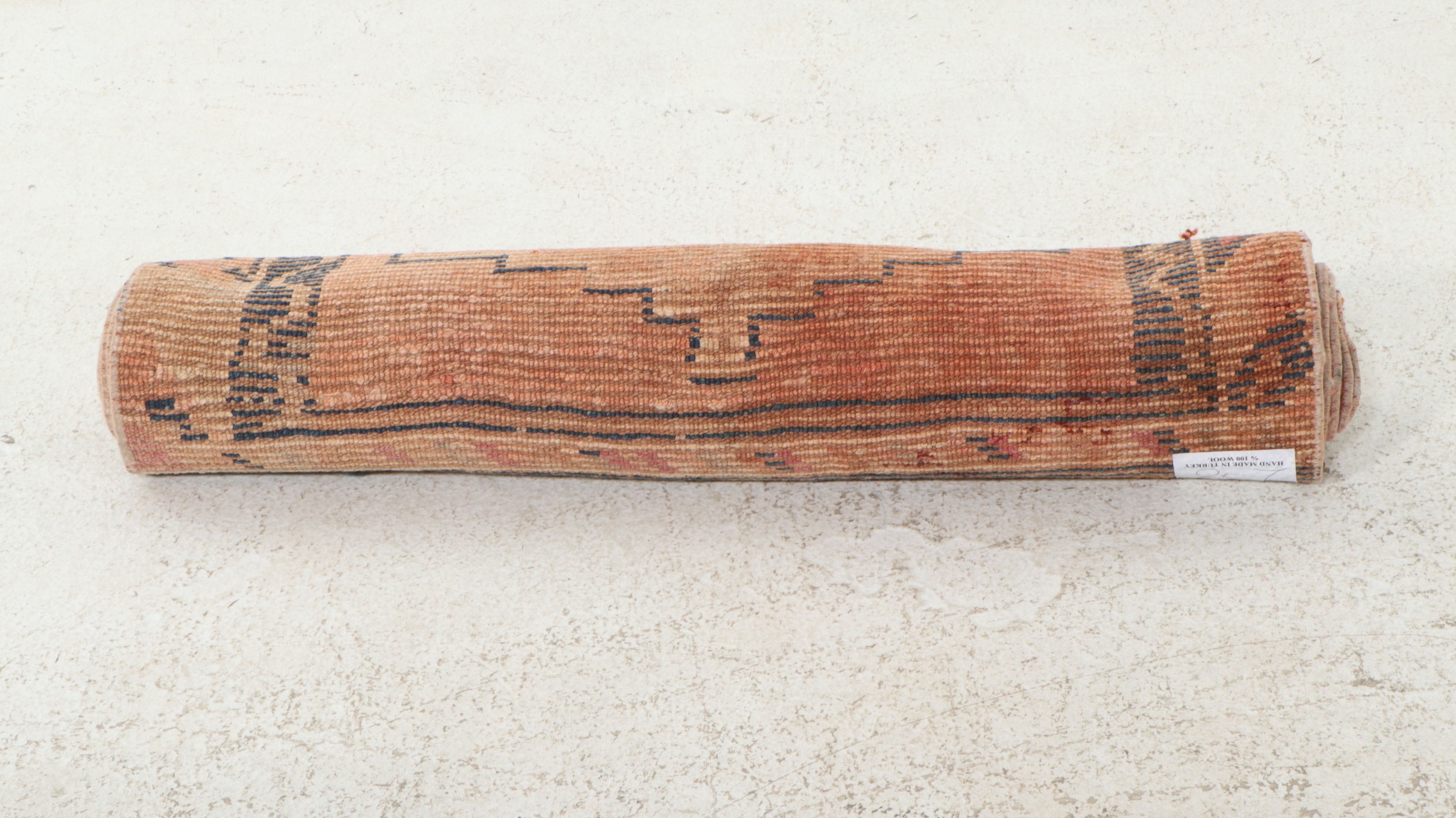 2'9 x 8'8 Hand-Knotted Turkish Oushak Carpet Runner