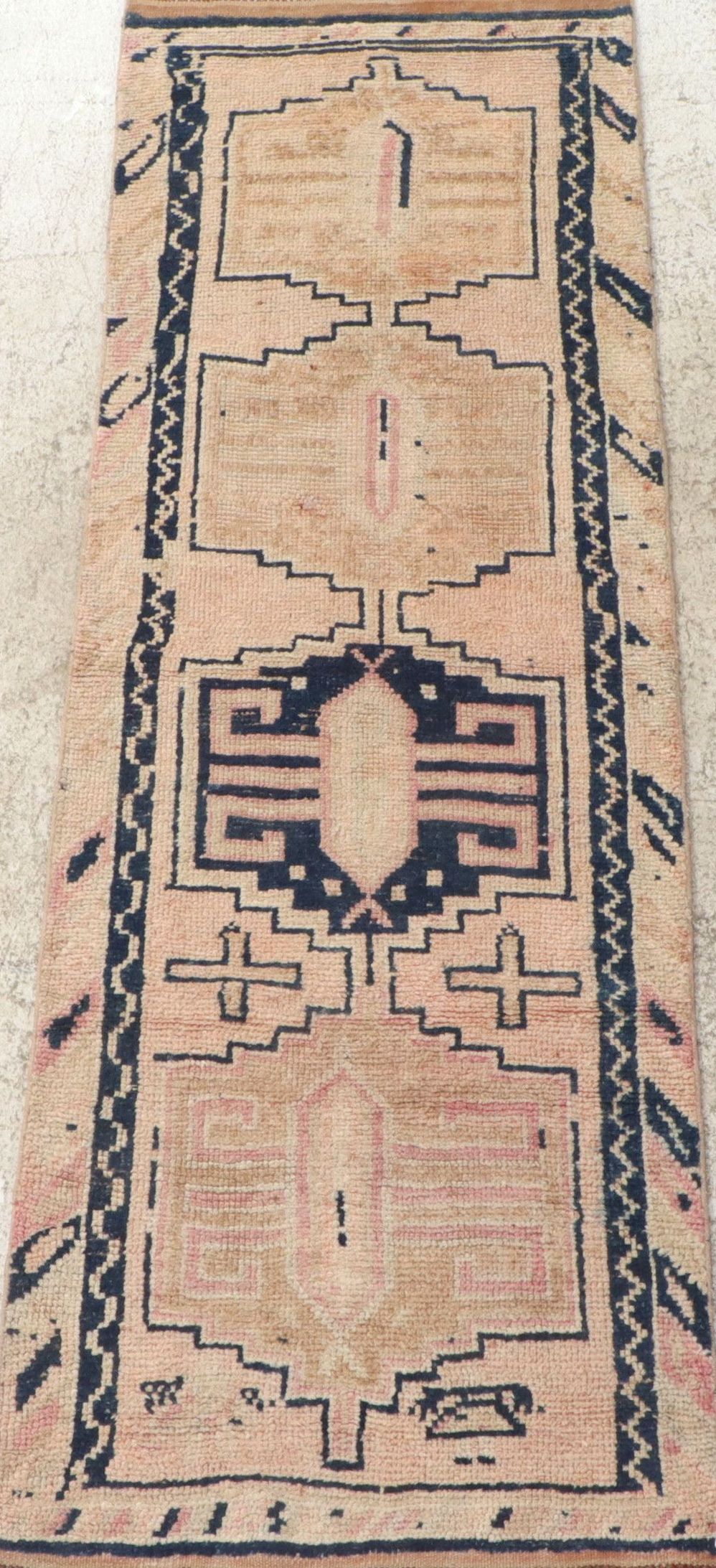2'9 x 8'8 Hand-Knotted Turkish Oushak Carpet Runner