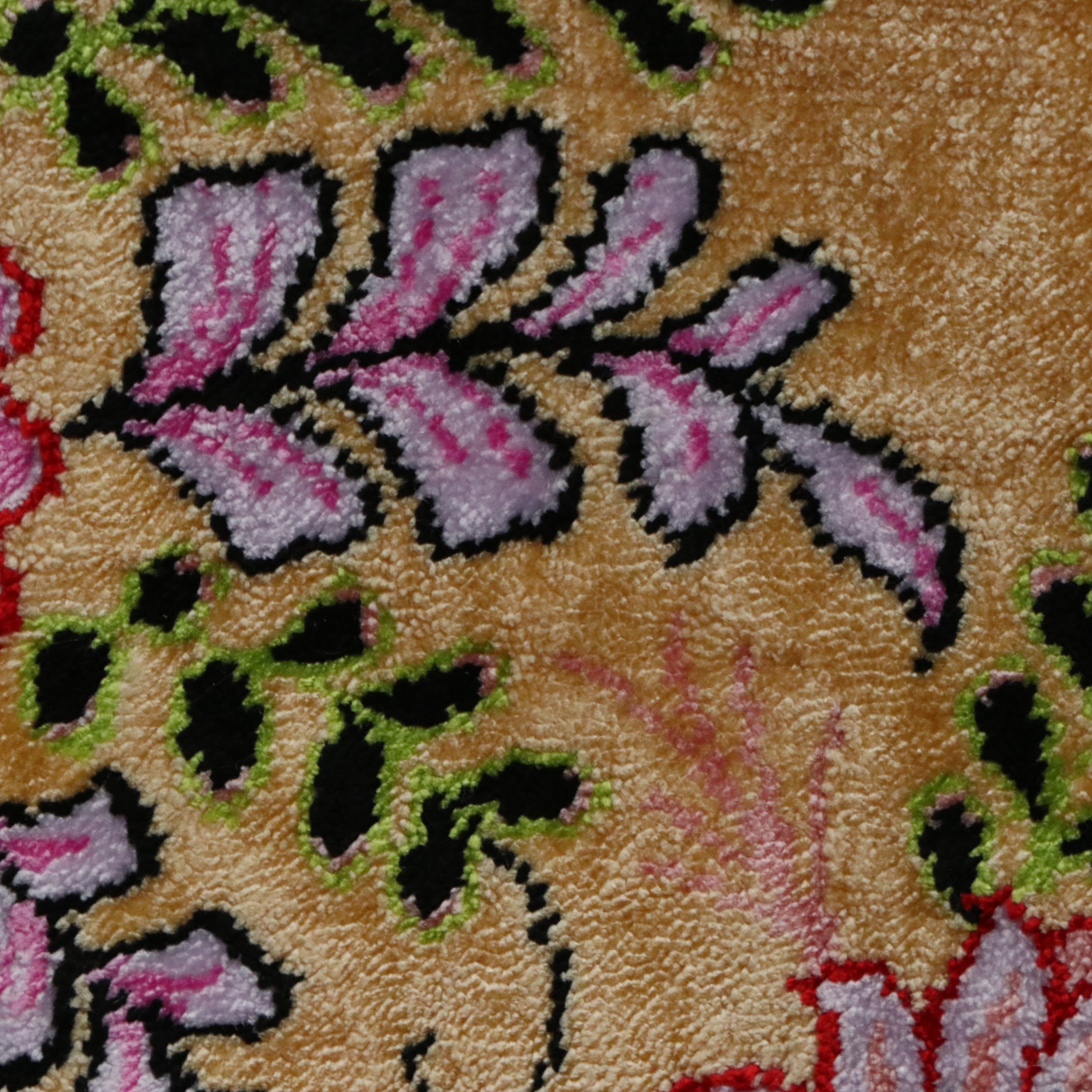 6'6 x 10'1 Hand-Knotted Persian Qom Silk Area Rug