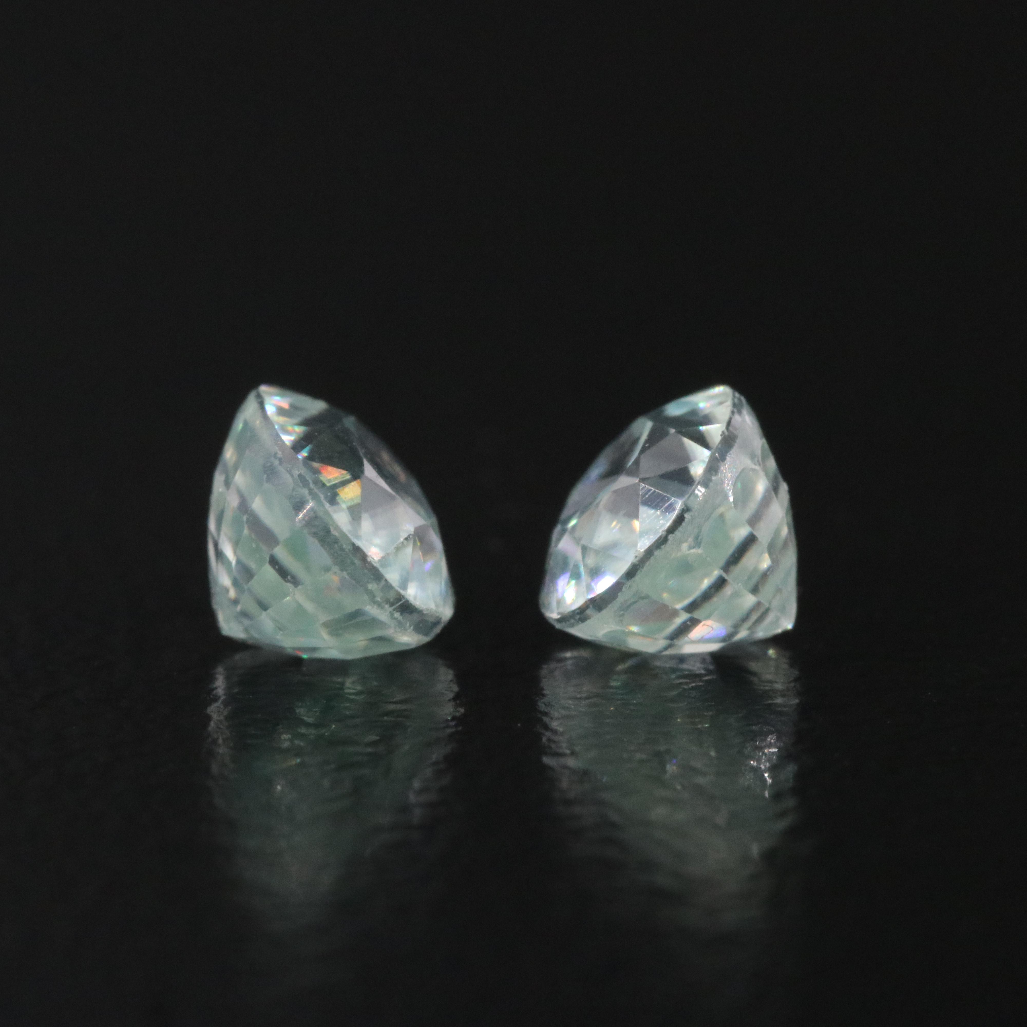Loose 3.27 CTW Blue Zircon Pair