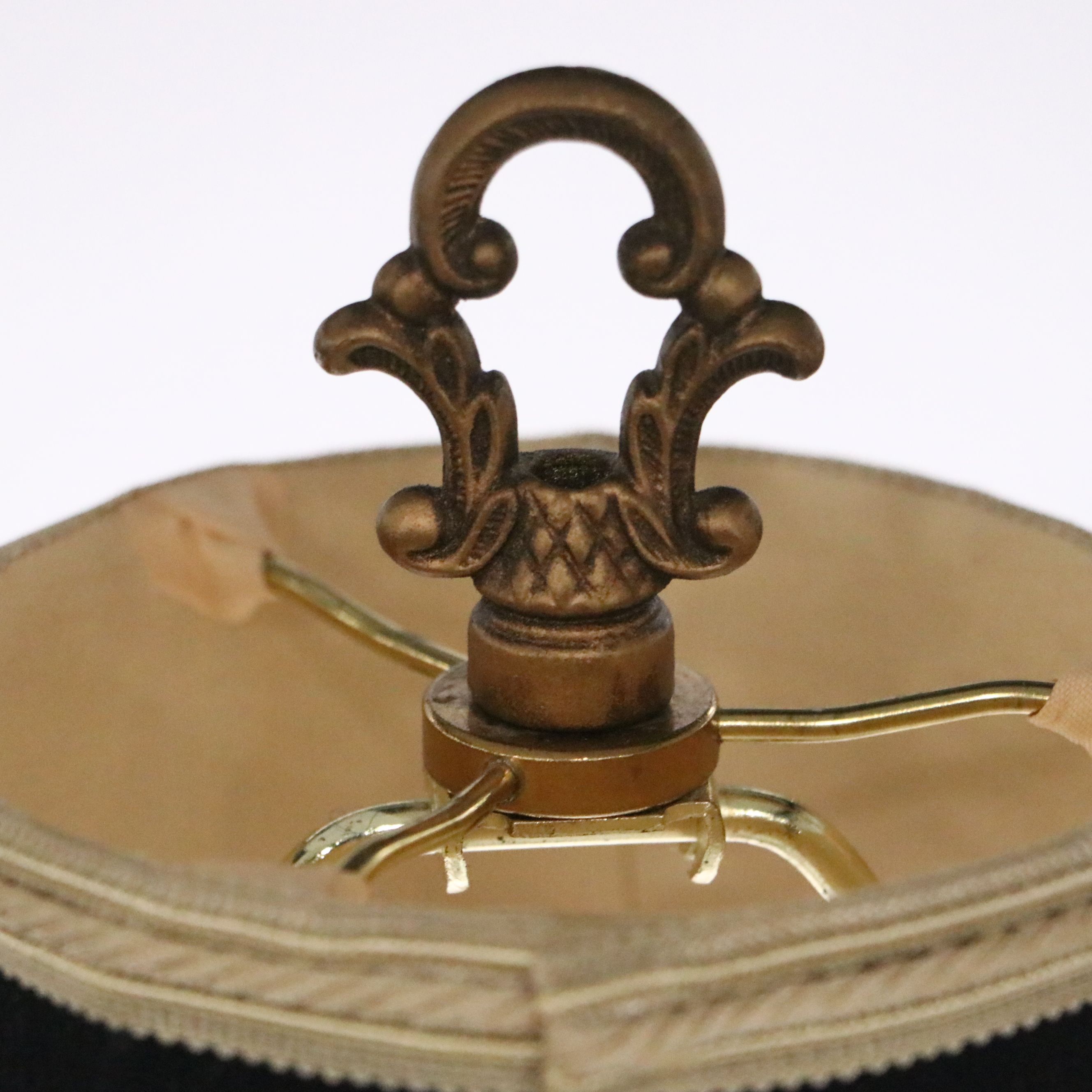 Victorian Style Wood Candlestick Table Lamps with Cotton Shades