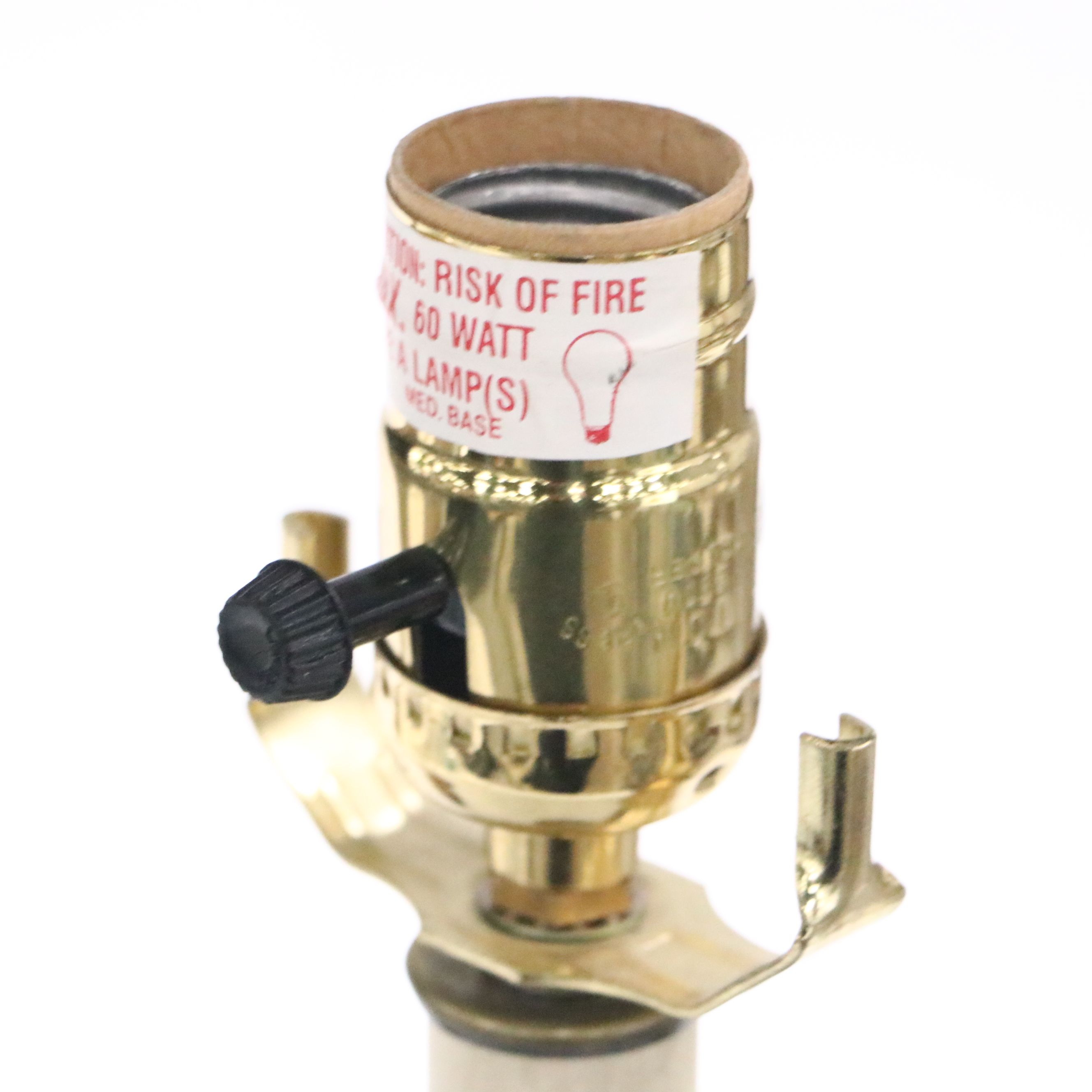 Victorian Style Wood Candlestick Table Lamps with Cotton Shades