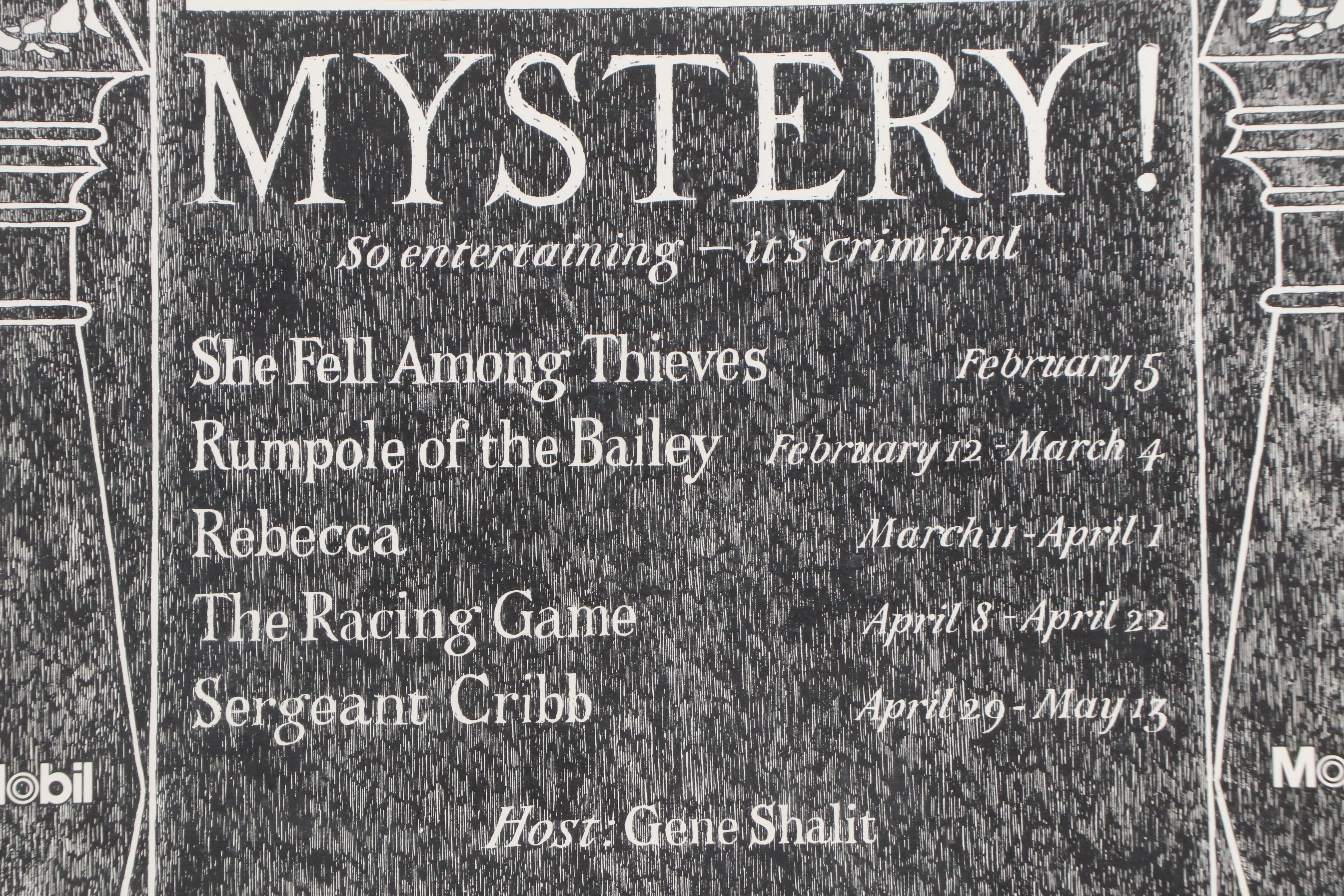 Edward Gorey Lithograph Poster "Mystery!" PBS, 1980