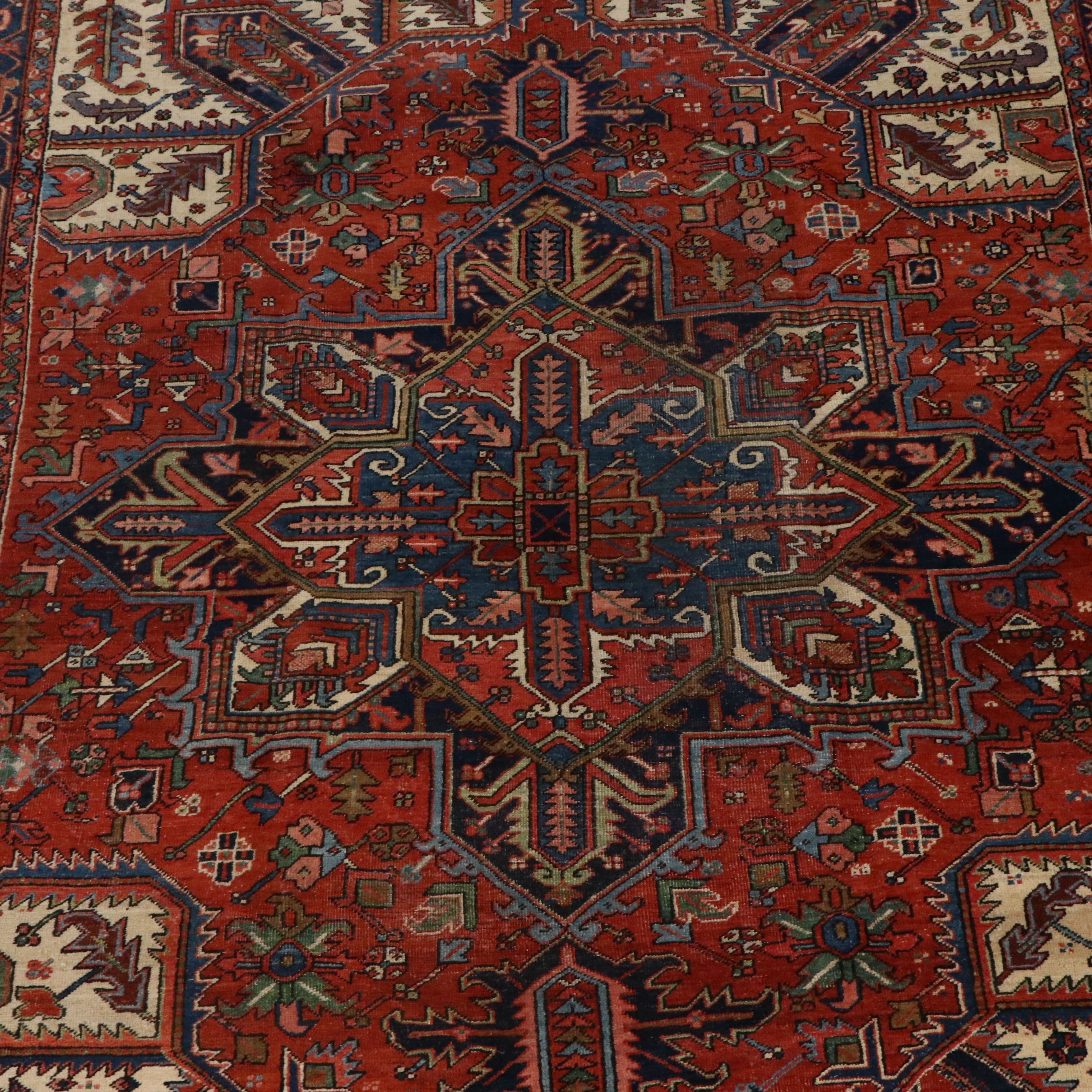 8'7 x 11'4 Hand-Knotted Persian Heriz Area Rug